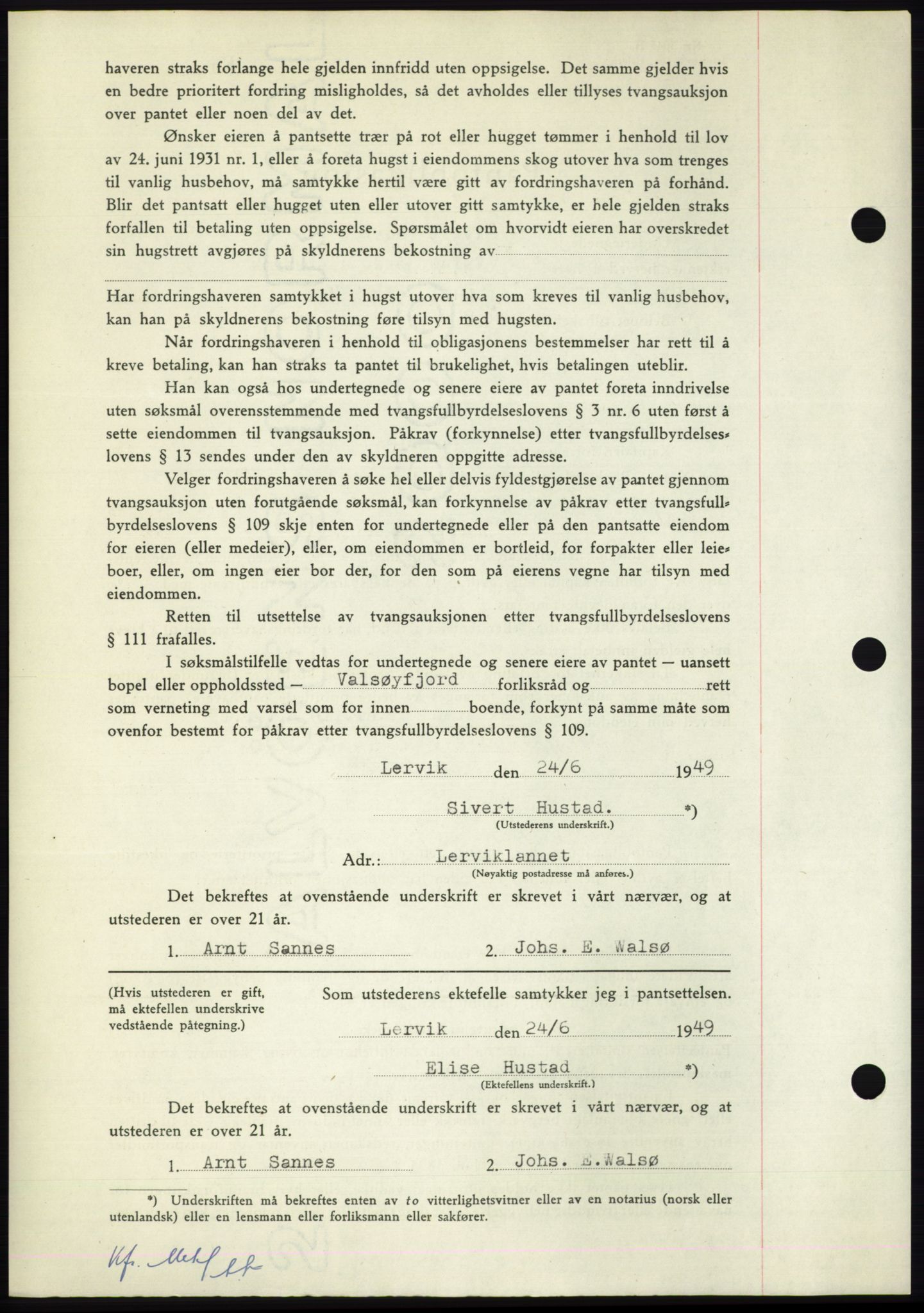 Nordmøre sorenskriveri, AV/SAT-A-4132/1/2/2Ca: Mortgage book no. B102, 1949-1949, Diary no: : 1944/1949