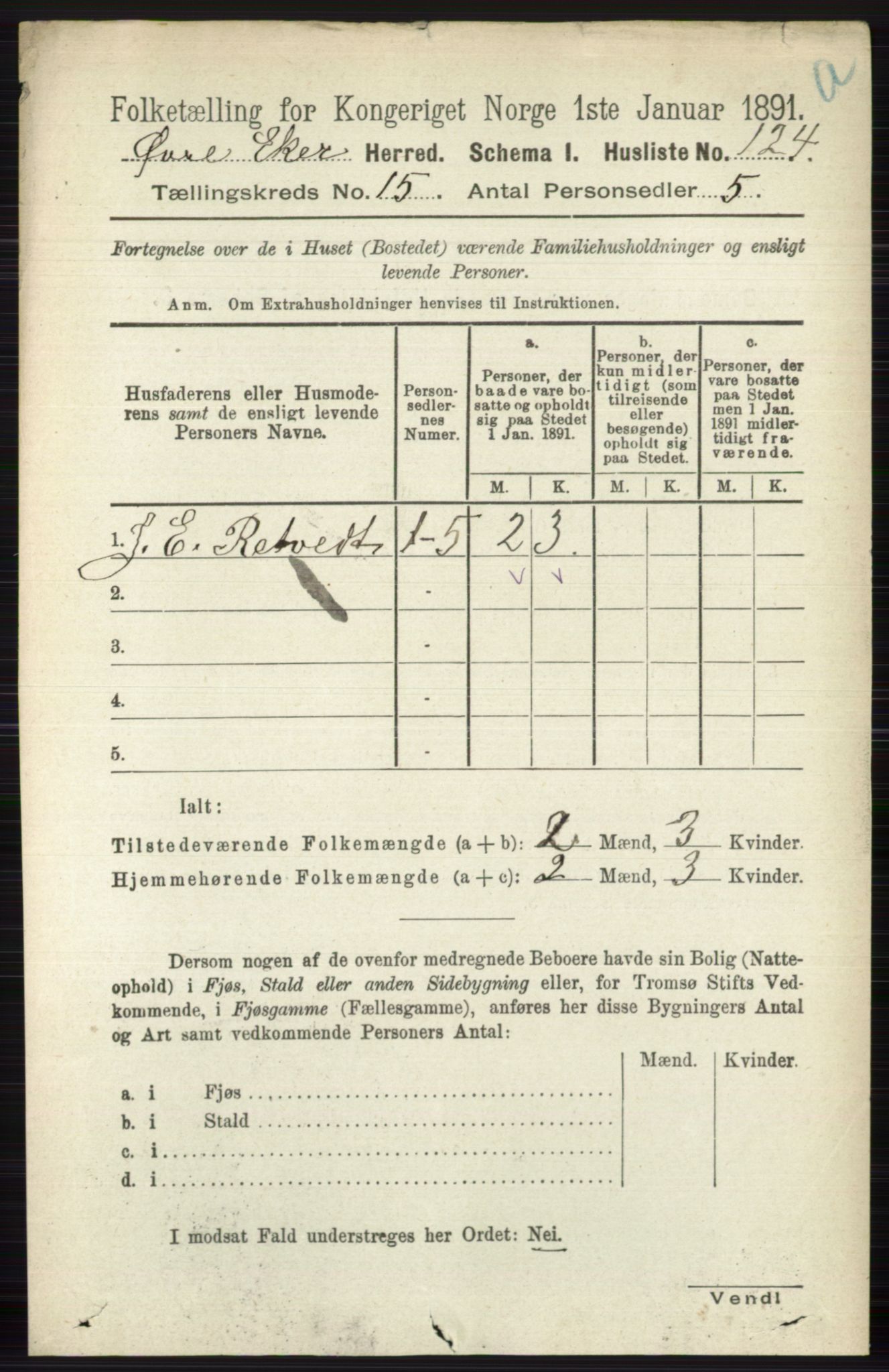 RA, 1891 census for 0624 Øvre Eiker, 1891, p. 7047