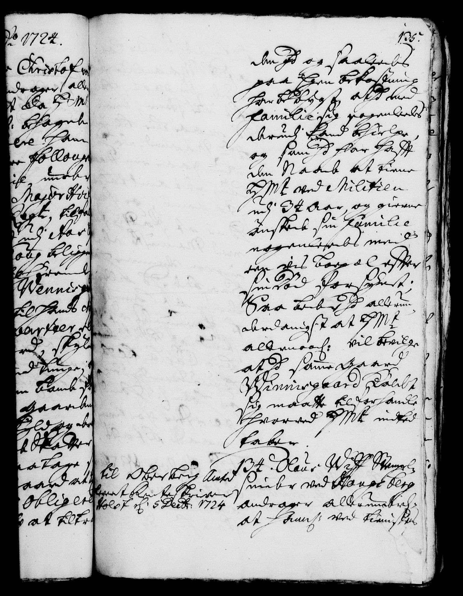 Rentekammeret, Kammerkanselliet, RA/EA-3111/G/Gh/Gha/L0007: Norsk ekstraktmemorialprotokoll (merket RK 53.52), 1724-1725, p. 135