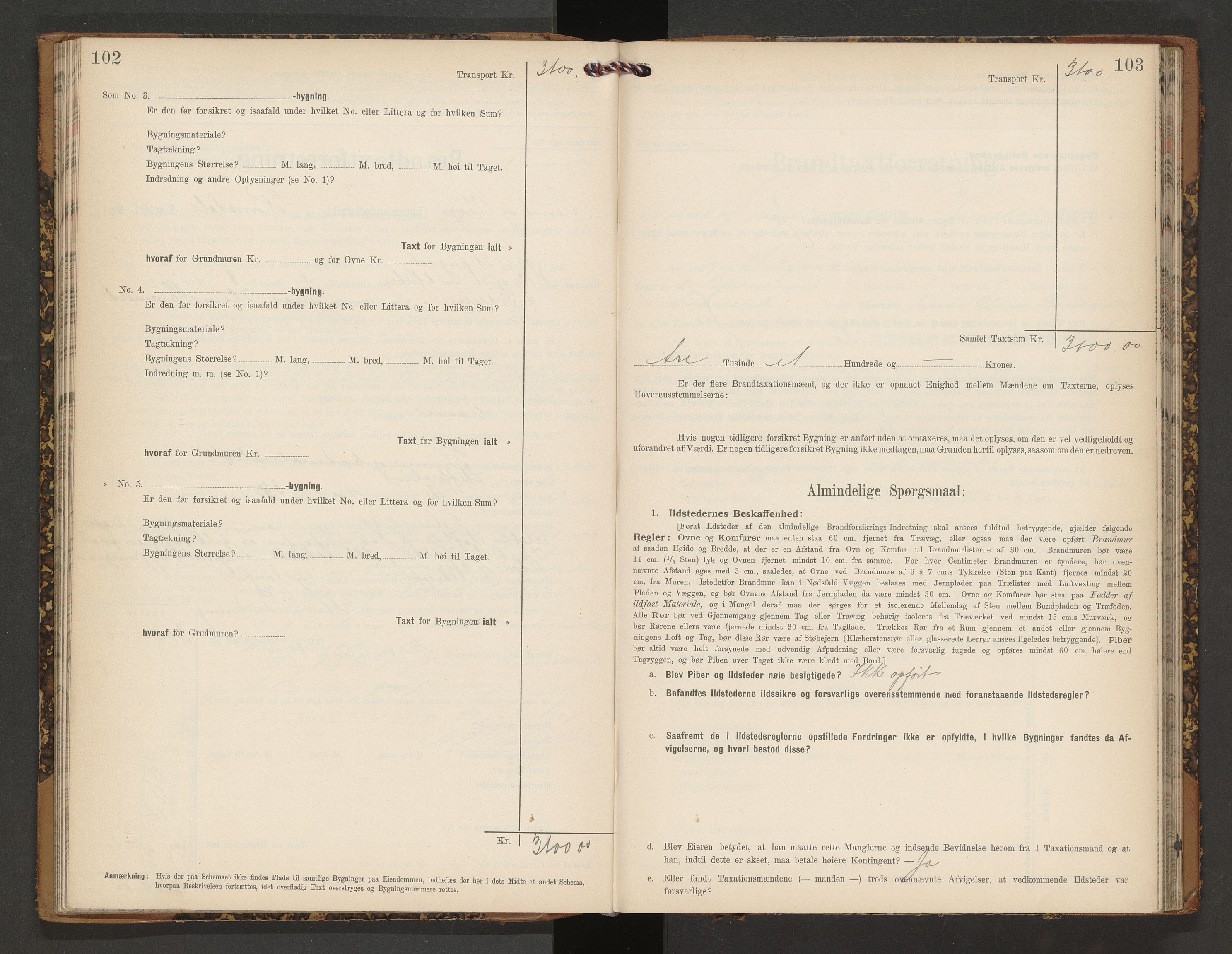 Norges Brannkasse Vågøy og Sund, AV/SAT-A-5504/Fb/L0002: Branntakstprotokoll, 1904-1913, p. 102-103
