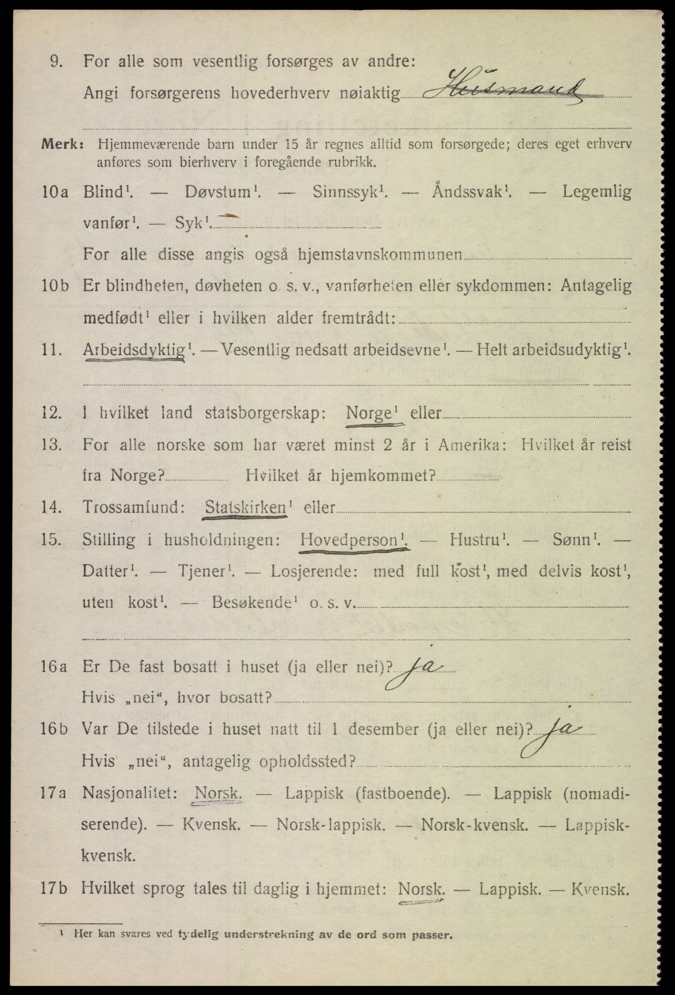 SAT, 1920 census for Evenes, 1920, p. 11903