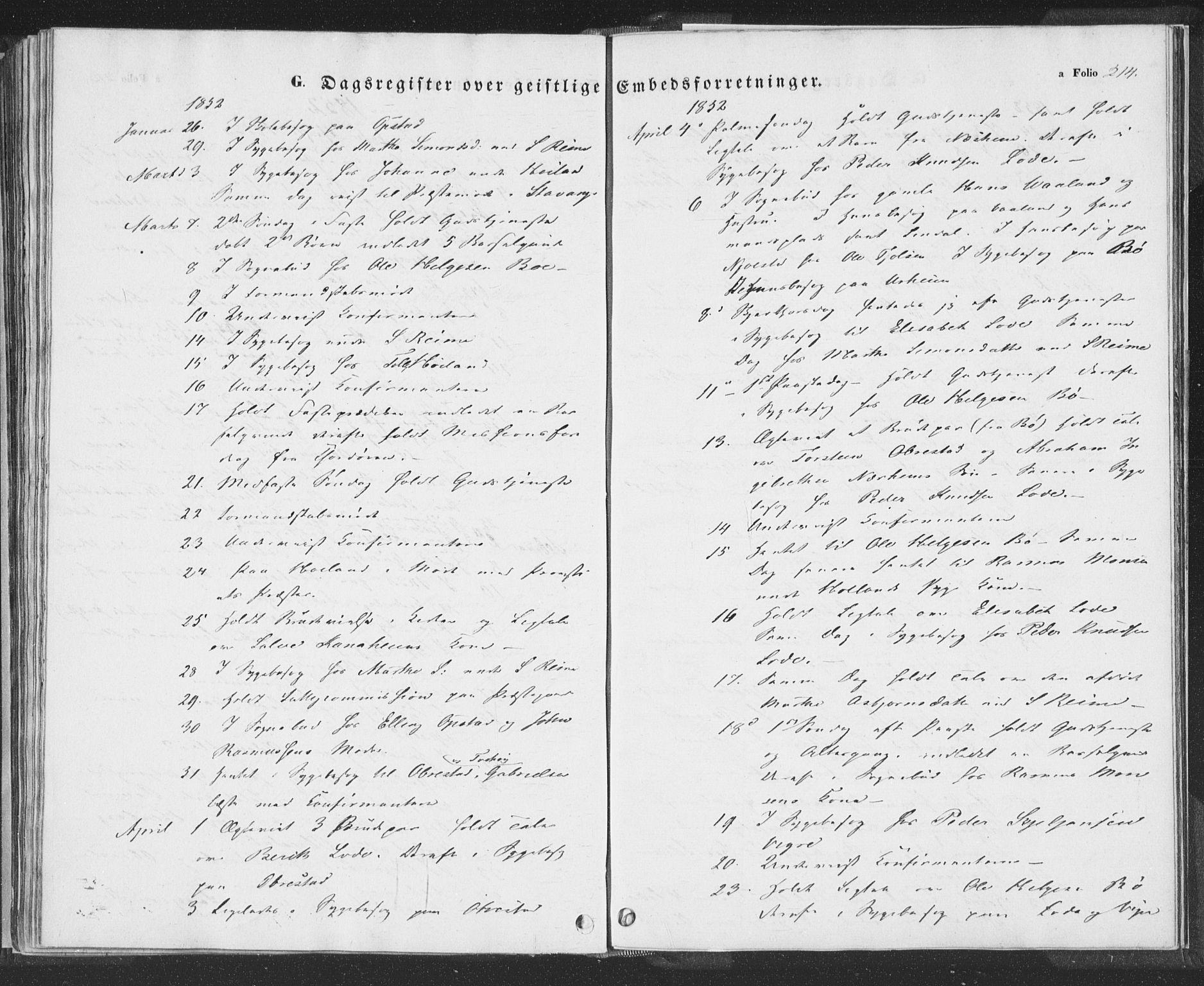 Hå sokneprestkontor, SAST/A-101801/001/30BA/L0006: Parish register (official) no. A 5, 1842-1853, p. 214