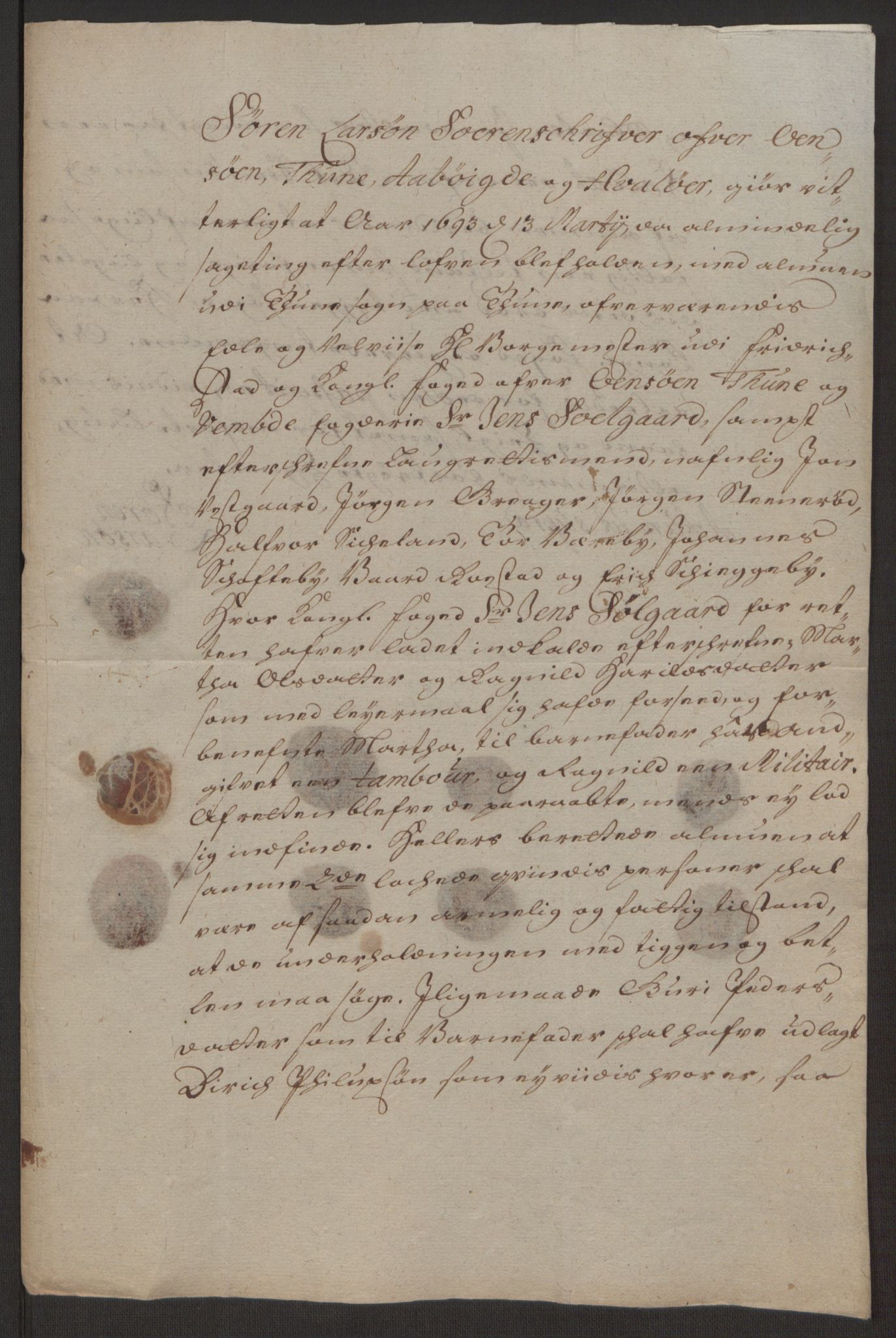 Rentekammeret inntil 1814, Reviderte regnskaper, Fogderegnskap, RA/EA-4092/R03/L0120: Fogderegnskap Onsøy, Tune, Veme og Åbygge fogderi, 1692-1693, p. 21