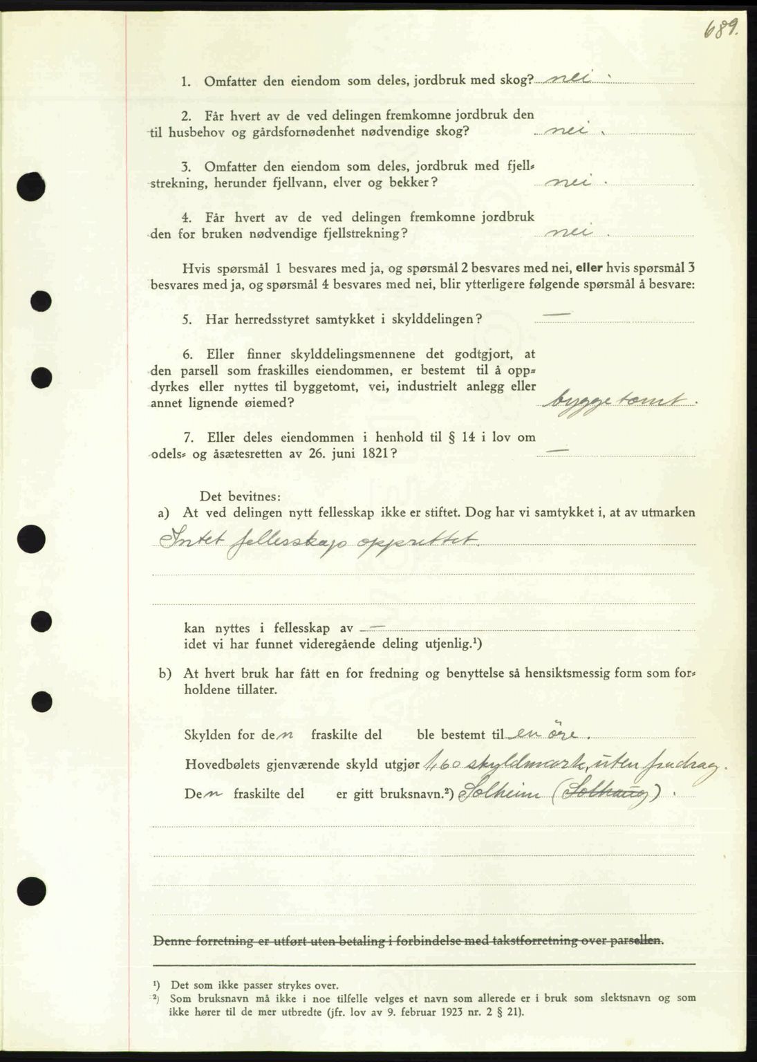 Nordmøre sorenskriveri, AV/SAT-A-4132/1/2/2Ca: Mortgage book no. A103, 1946-1947, Diary no: : 2704/1946