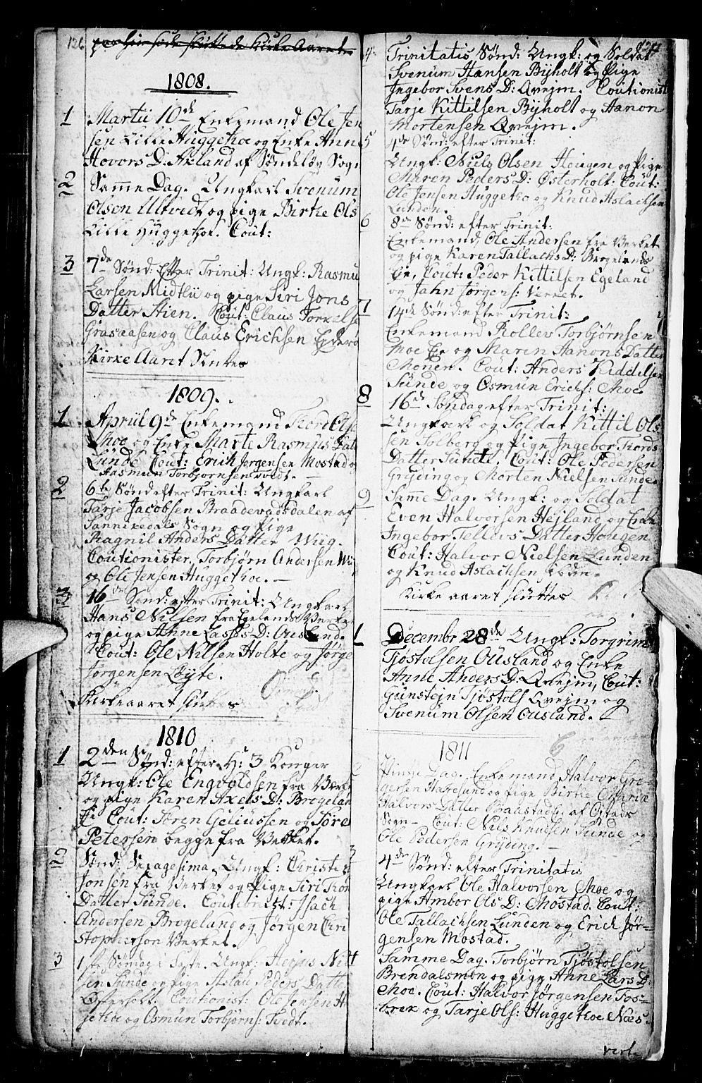 Gjerstad sokneprestkontor, SAK/1111-0014/F/Fb/Fba/L0001: Parish register (copy) no. B 1, 1797-1816, p. 126-127