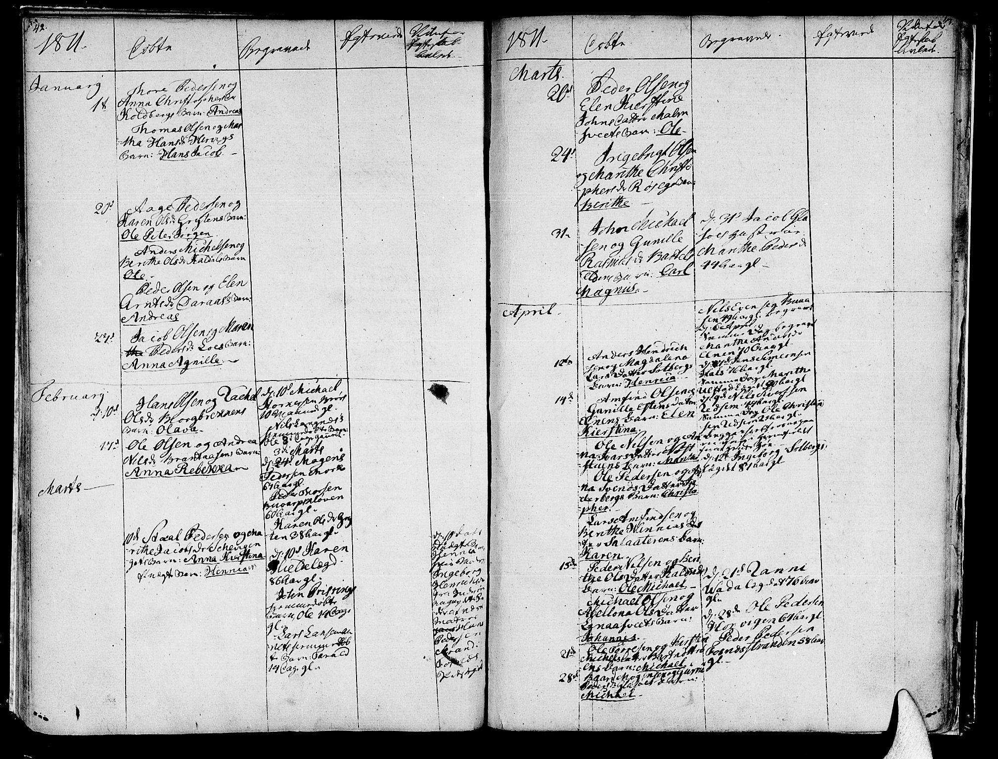 Ministerialprotokoller, klokkerbøker og fødselsregistre - Nord-Trøndelag, SAT/A-1458/741/L0386: Parish register (official) no. 741A02, 1804-1816, p. 42-43