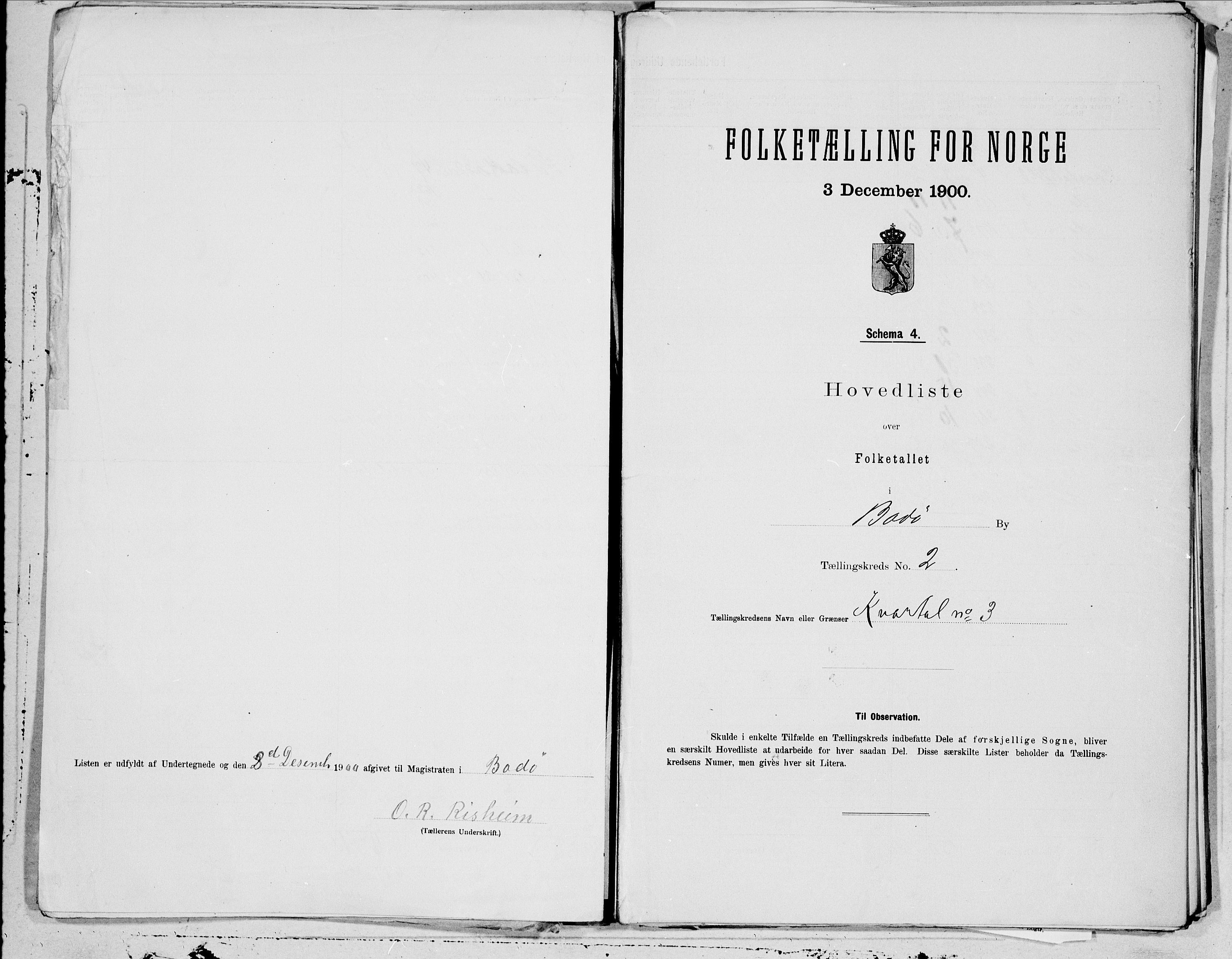 SAT, 1900 census for Bodø, 1900, p. 4