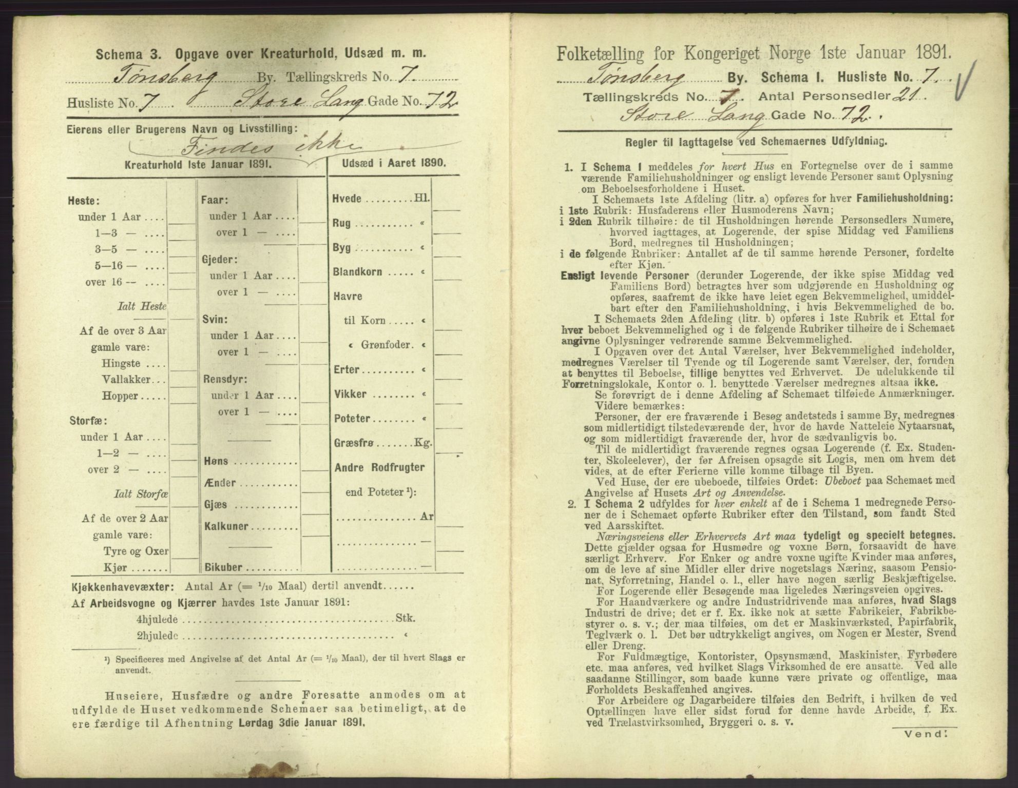 RA, 1891 census for 0705 Tønsberg, 1891, p. 284