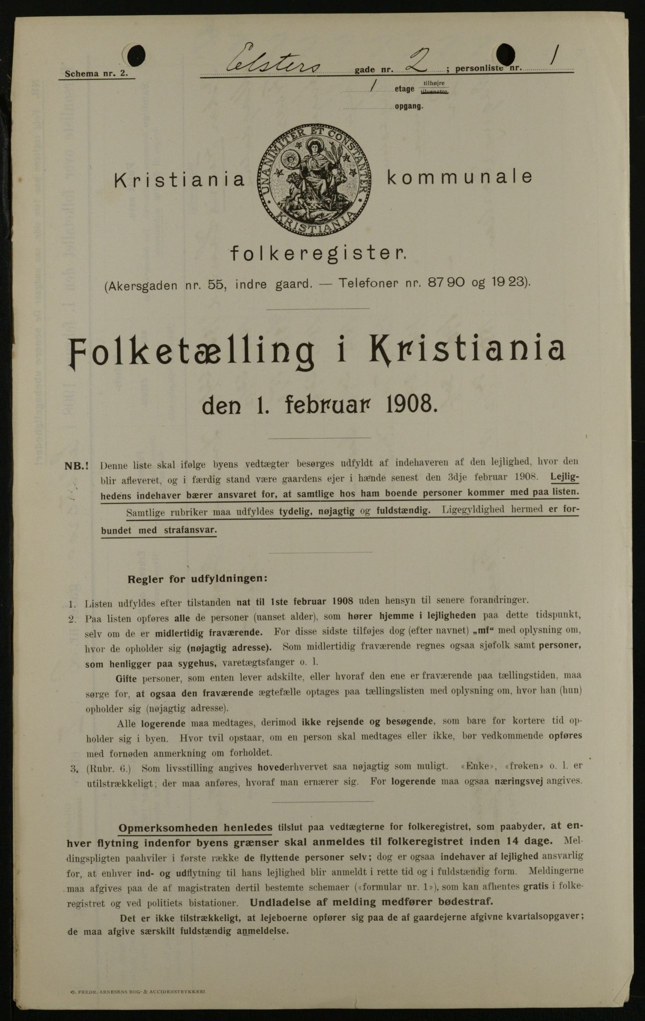 OBA, Municipal Census 1908 for Kristiania, 1908, p. 19020