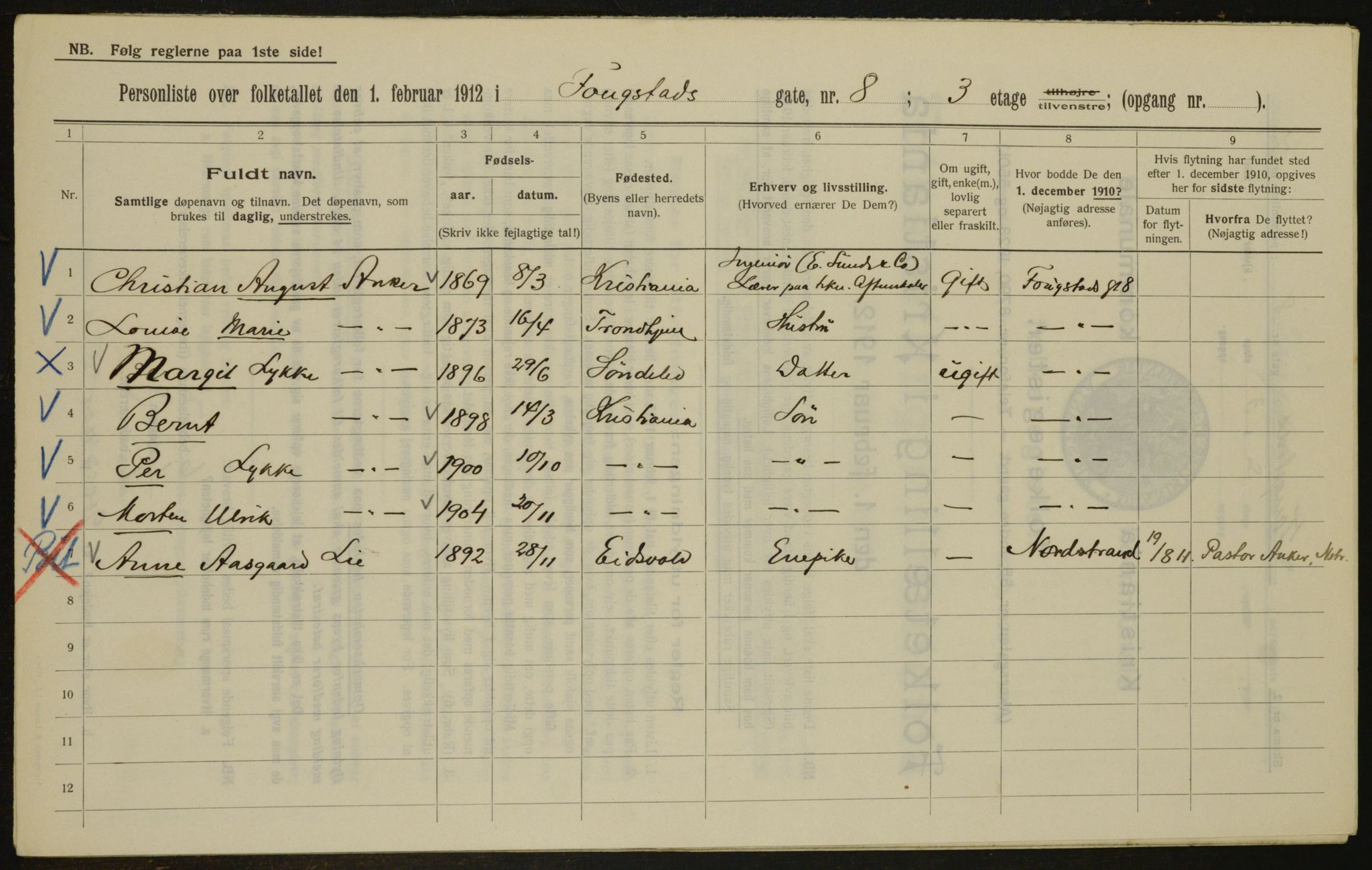 OBA, Municipal Census 1912 for Kristiania, 1912, p. 25337