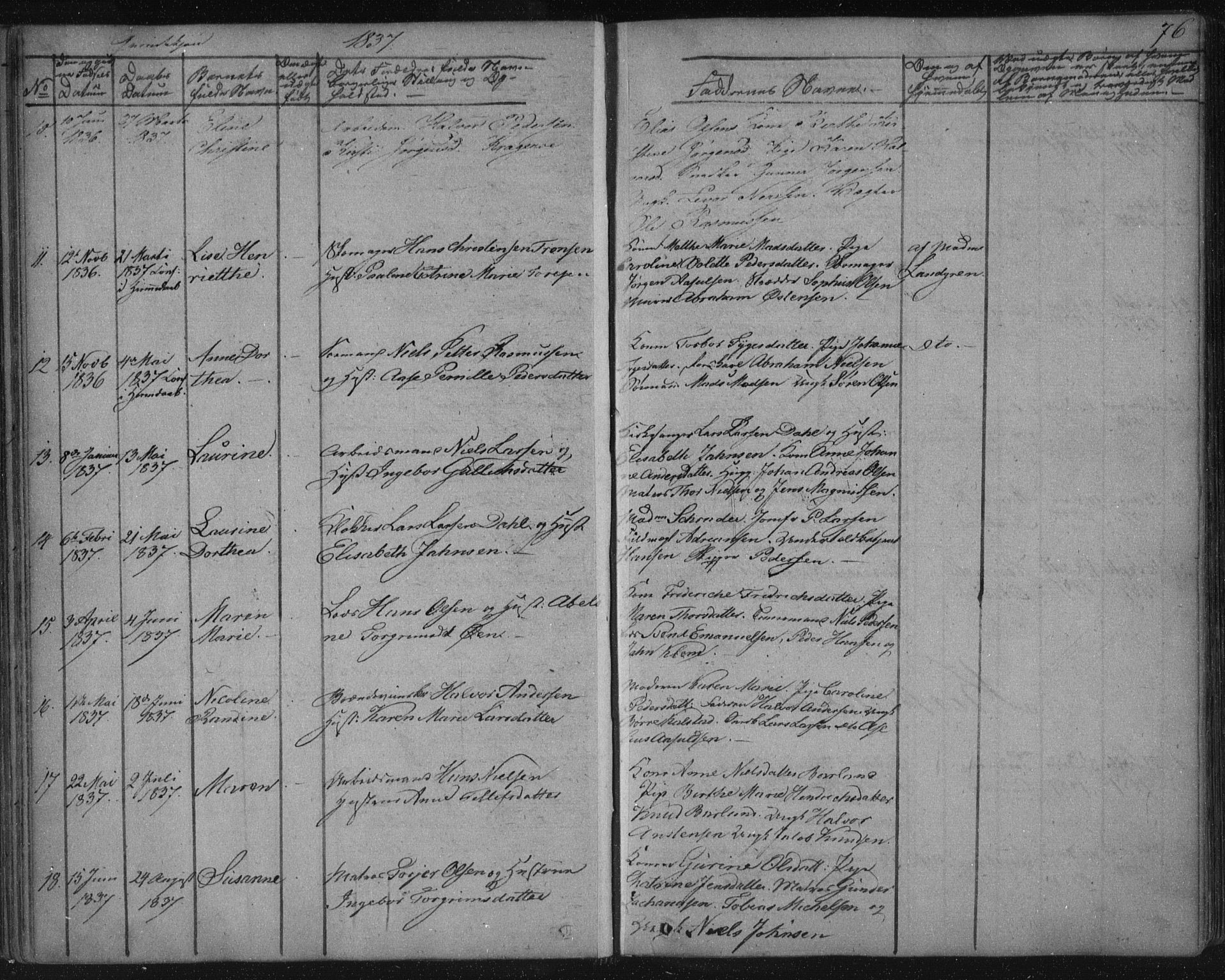 Kragerø kirkebøker, SAKO/A-278/F/Fa/L0005: Parish register (official) no. 5, 1832-1847, p. 76