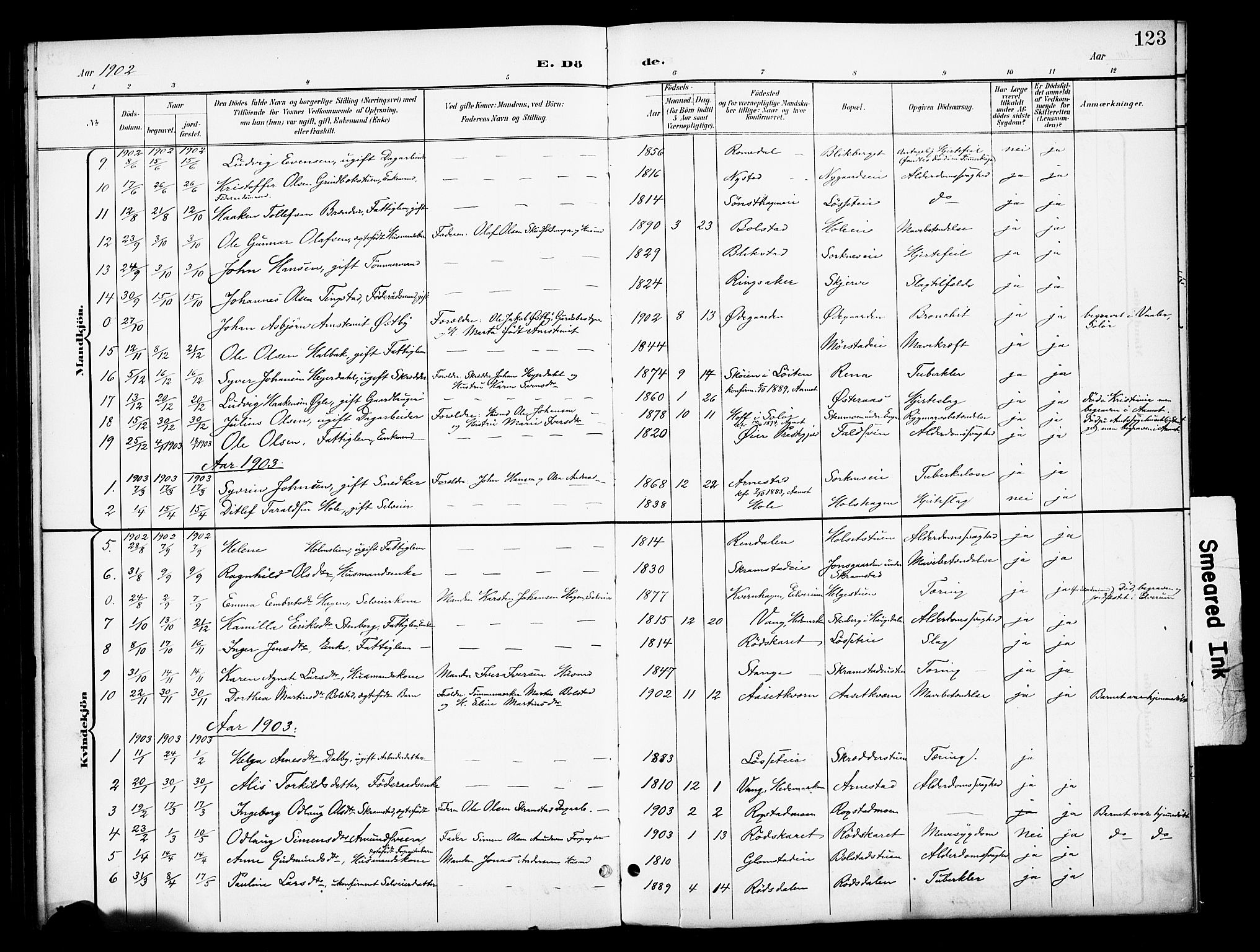 Åmot prestekontor, Hedmark, AV/SAH-PREST-056/H/Ha/Haa/L0013: Parish register (official) no. 13, 1898-1906, p. 123