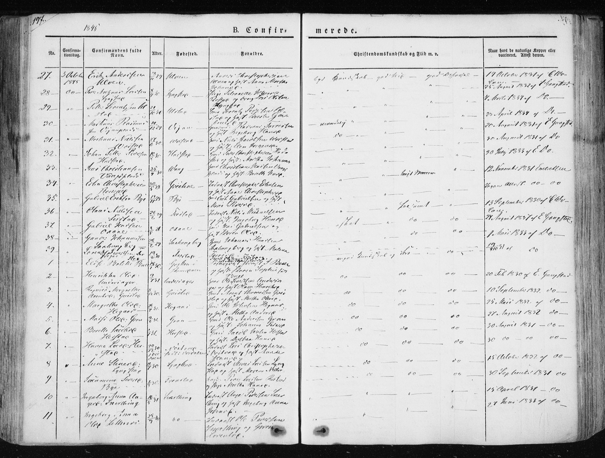 Ministerialprotokoller, klokkerbøker og fødselsregistre - Nord-Trøndelag, SAT/A-1458/730/L0280: Parish register (official) no. 730A07 /1, 1840-1854, p. 197