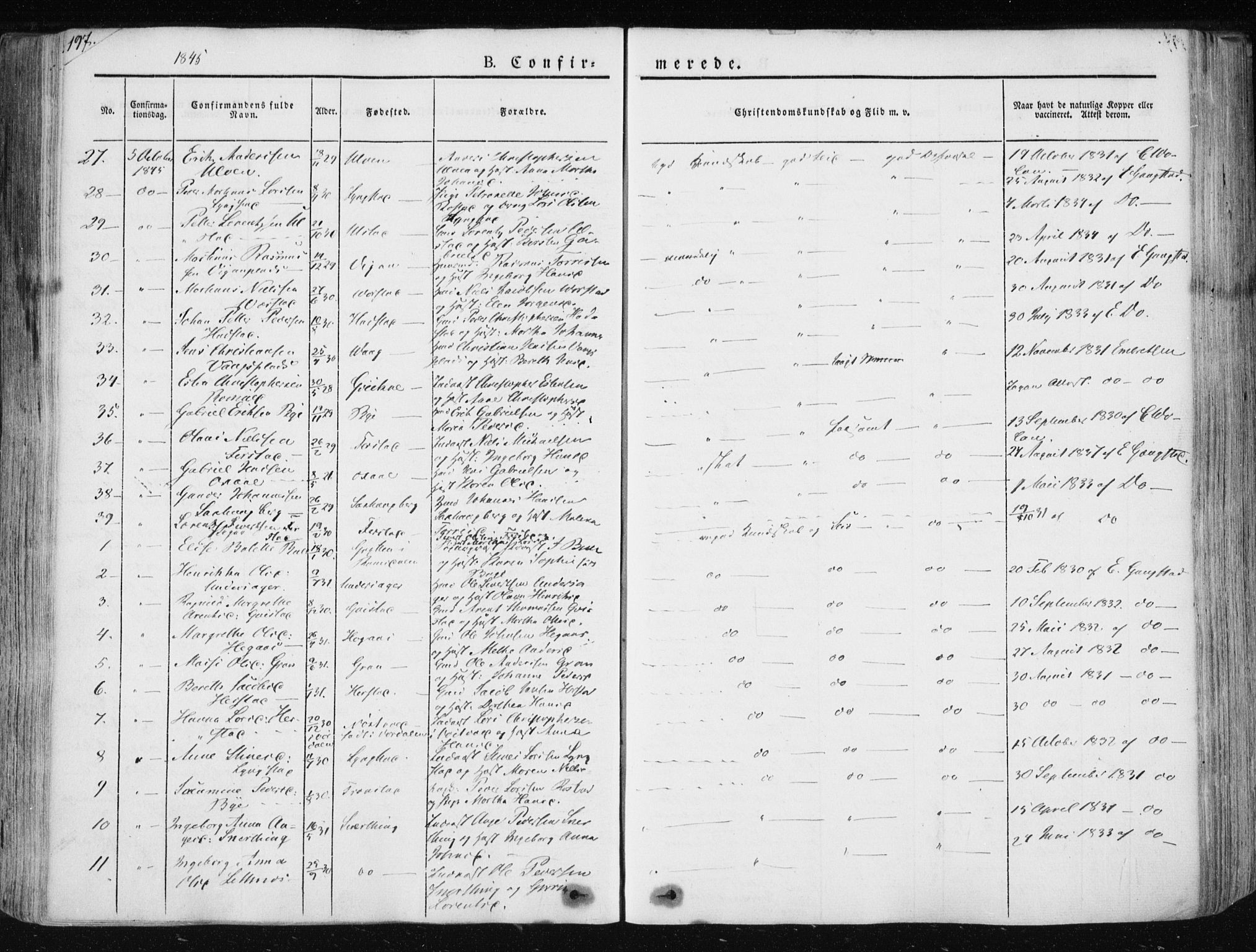 Ministerialprotokoller, klokkerbøker og fødselsregistre - Nord-Trøndelag, AV/SAT-A-1458/730/L0280: Parish register (official) no. 730A07 /1, 1840-1854, p. 197