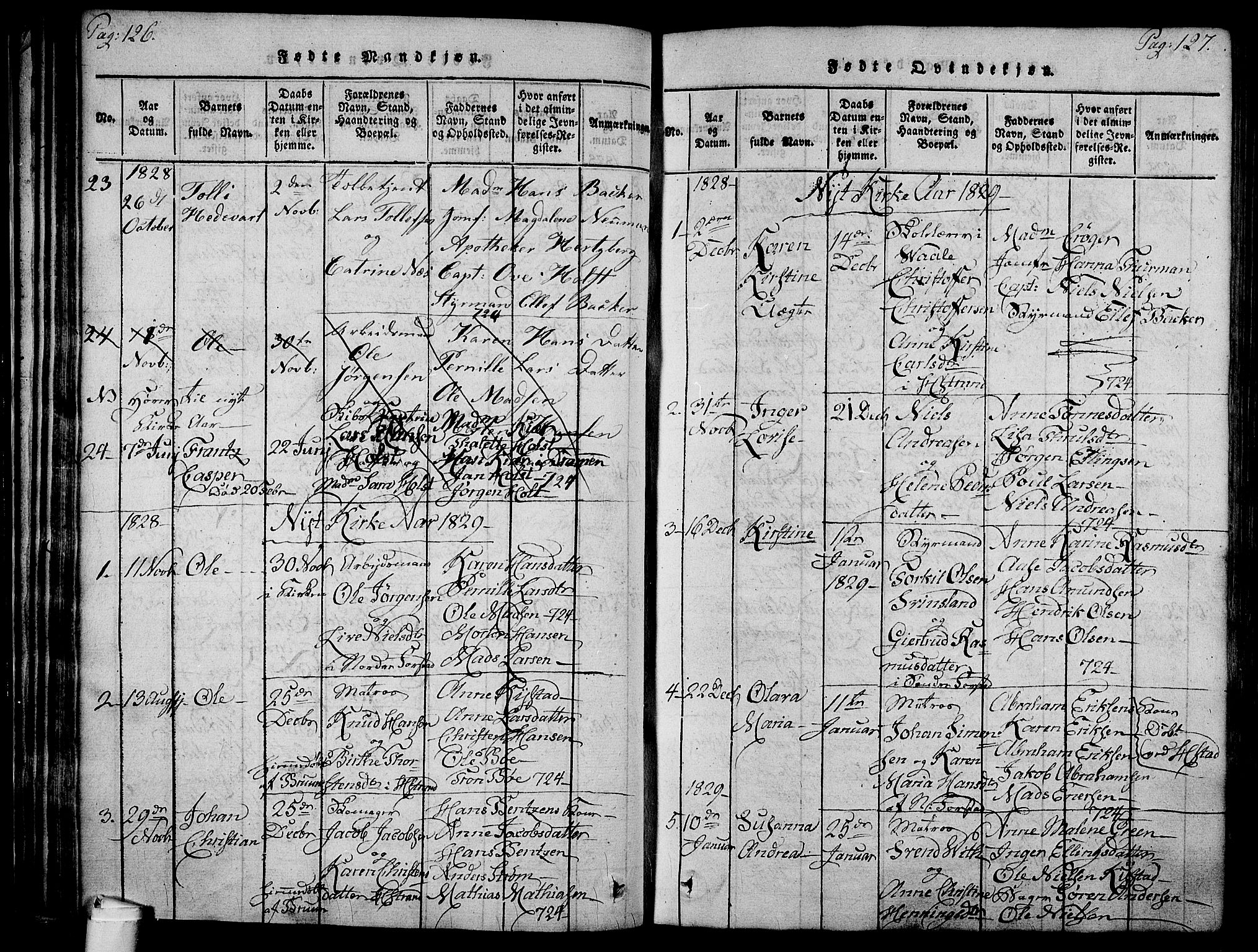 Holmestrand kirkebøker, SAKO/A-346/F/Fa/L0001: Parish register (official) no. 1, 1814-1840, p. 126-127