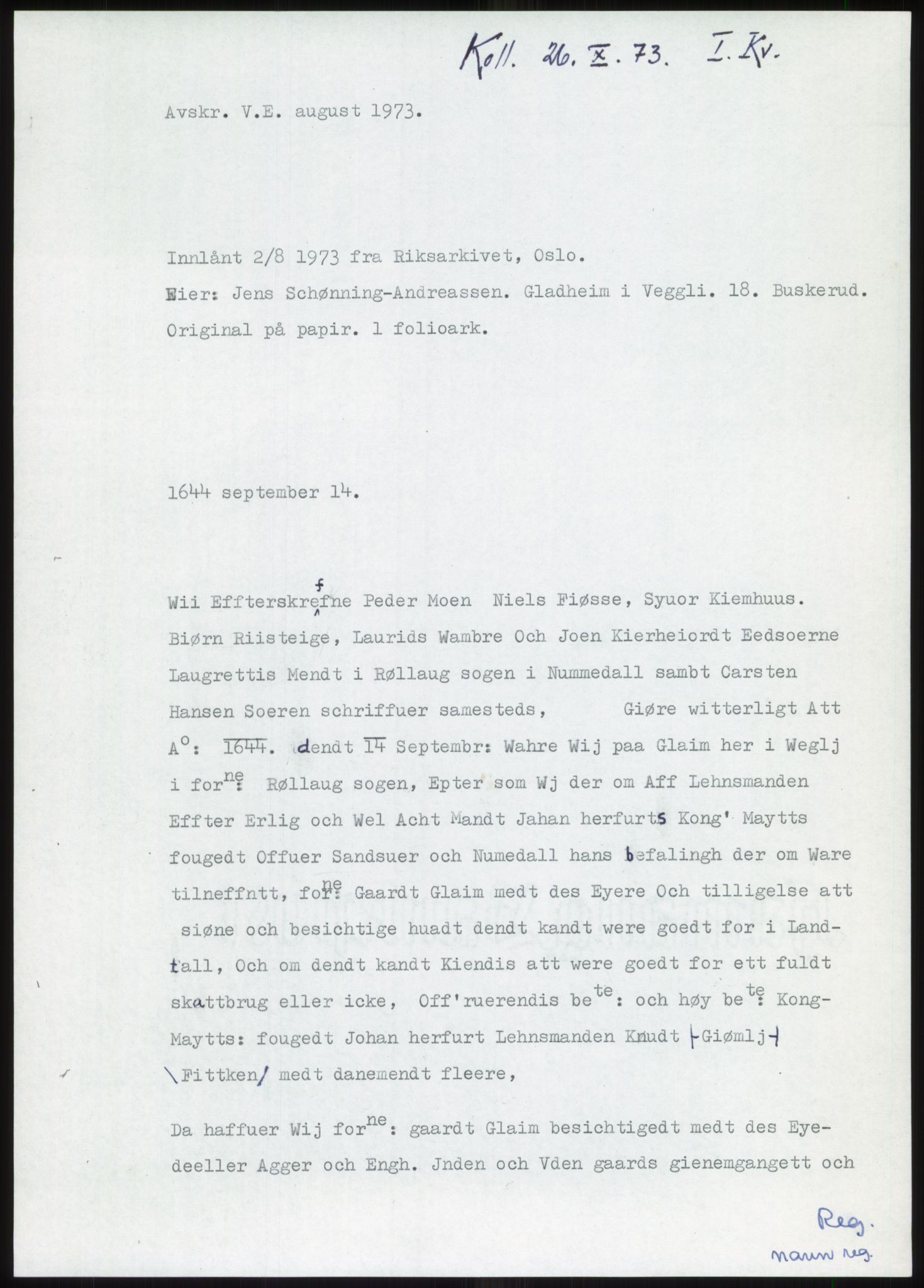 Samlinger til kildeutgivelse, Diplomavskriftsamlingen, RA/EA-4053/H/Ha, p. 137