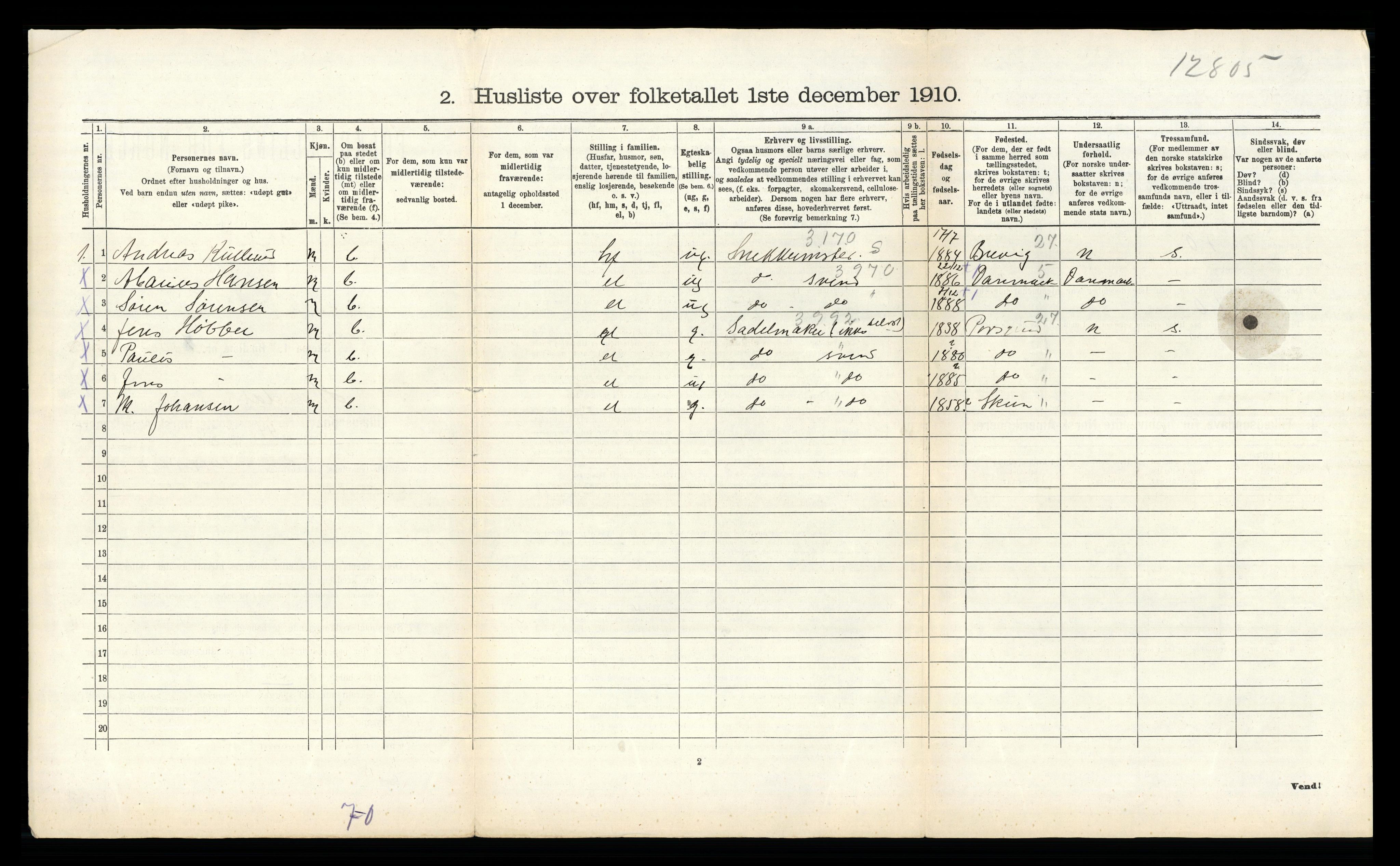 RA, 1910 census for Heddal, 1910, p. 616