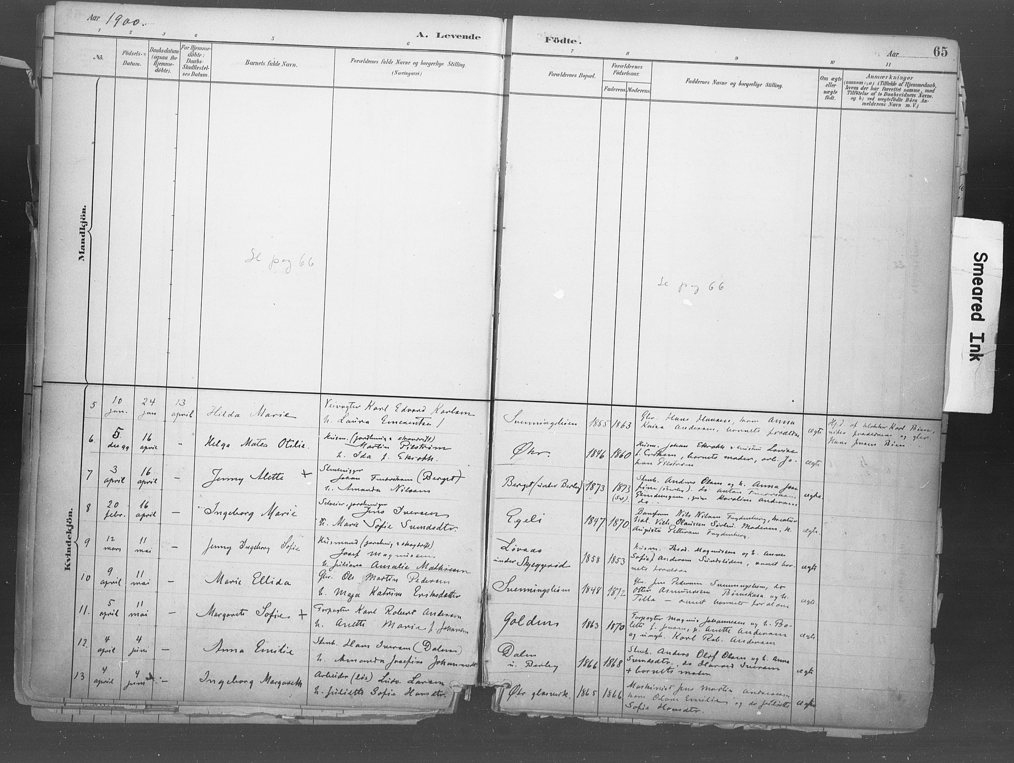 Idd prestekontor Kirkebøker, SAO/A-10911/F/Fb/L0002: Parish register (official) no. II 2, 1882-1923, p. 65