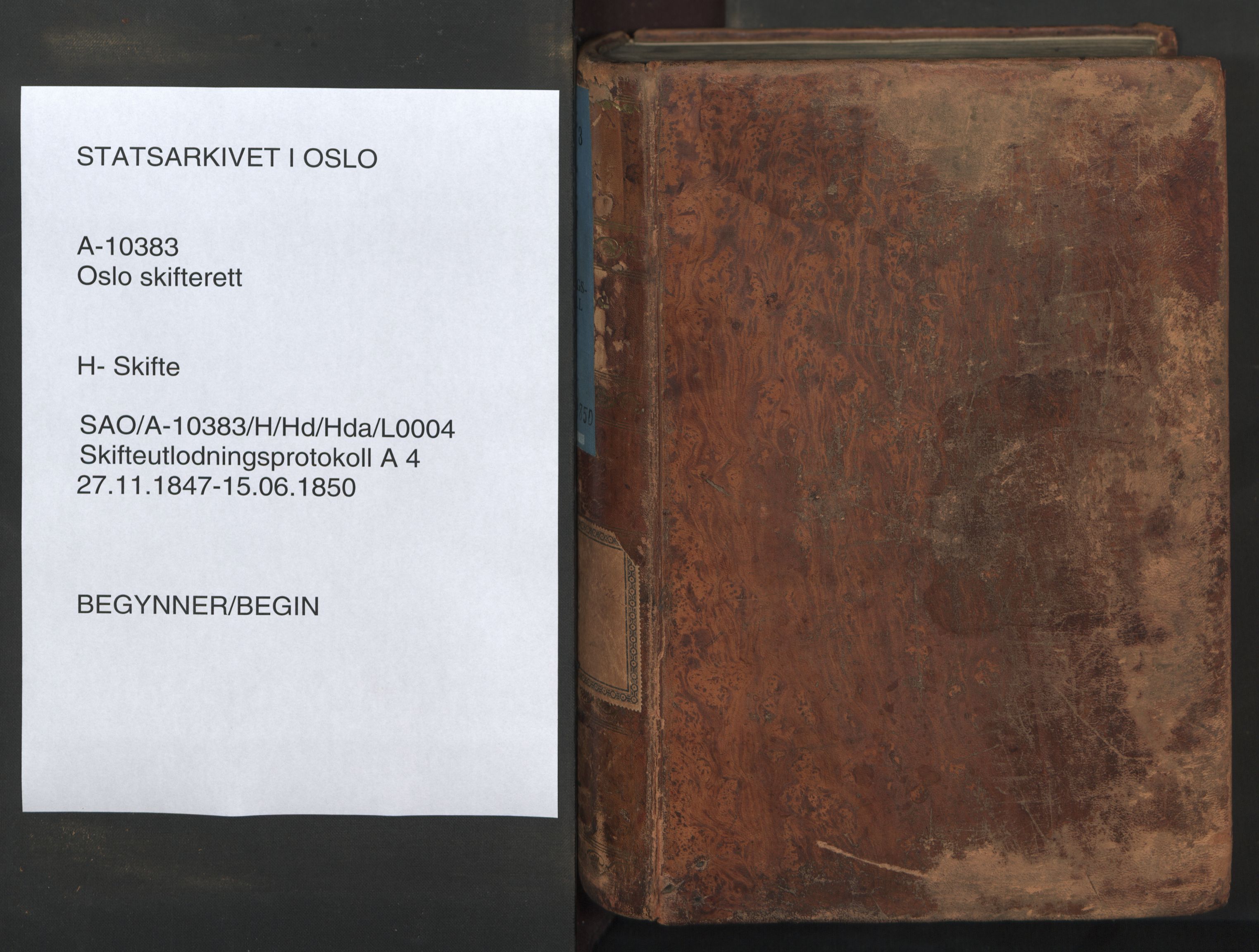 Oslo skifterett, SAO/A-10383/H/Hd/Hda/L0004: Skifteutlodningsprotokoll, 1847-1850