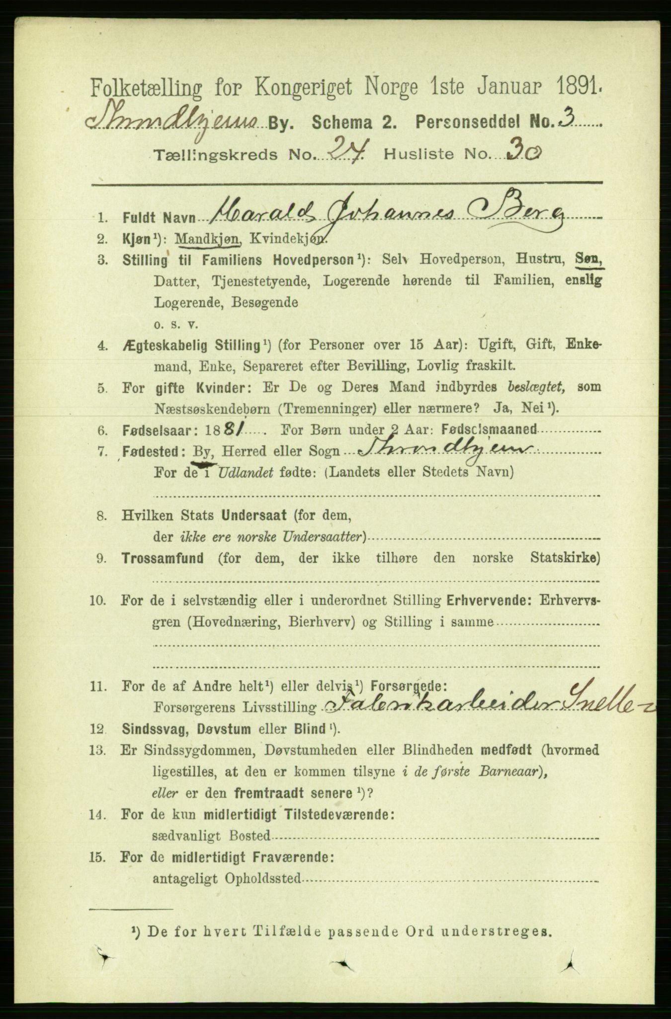 RA, 1891 census for 1601 Trondheim, 1891, p. 18333