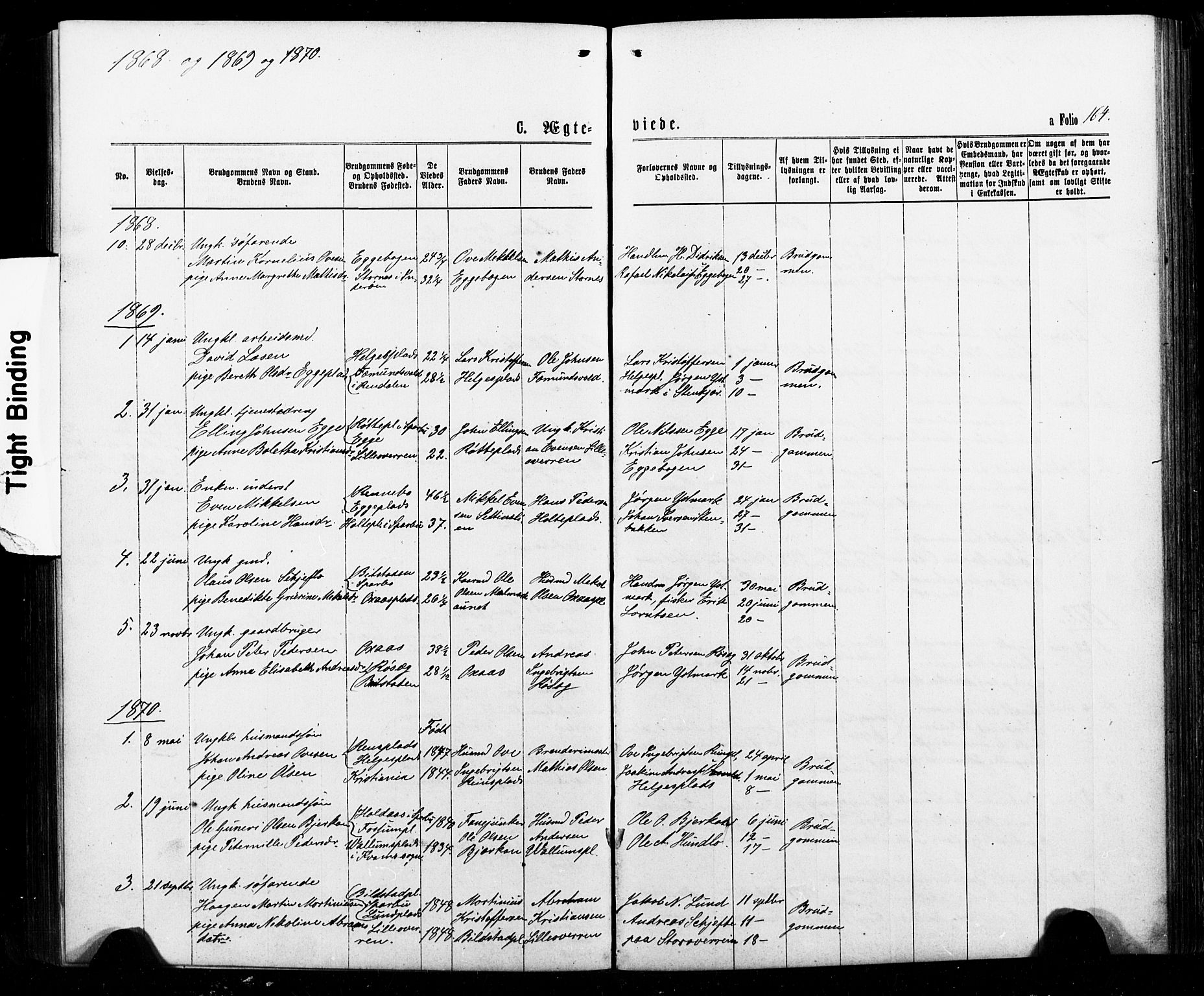 Ministerialprotokoller, klokkerbøker og fødselsregistre - Nord-Trøndelag, AV/SAT-A-1458/740/L0380: Parish register (copy) no. 740C01, 1868-1902, p. 164