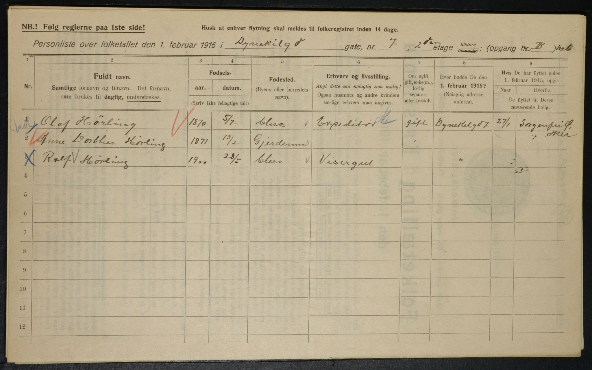 OBA, Municipal Census 1916 for Kristiania, 1916, p. 17641
