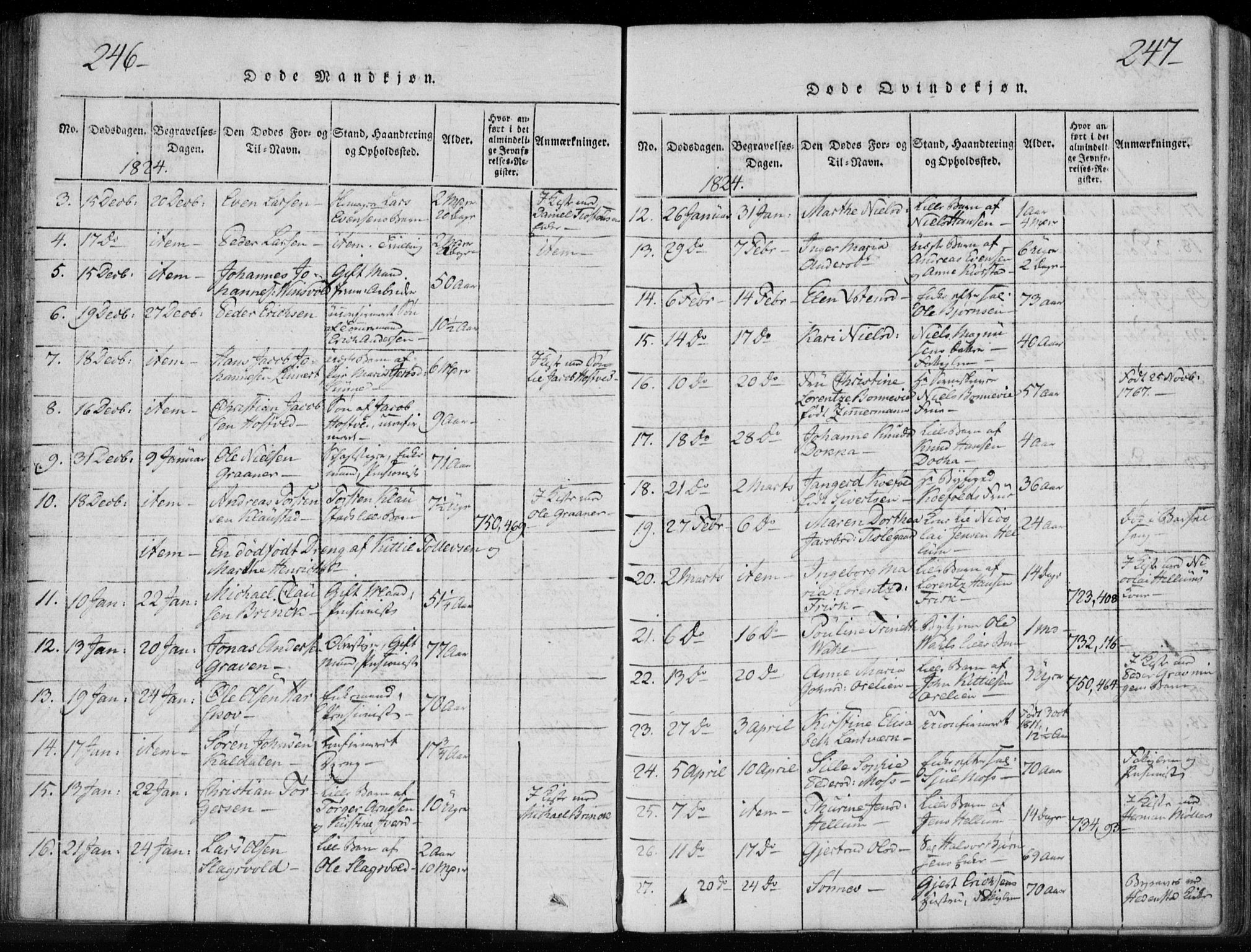 Kongsberg kirkebøker, AV/SAKO-A-22/F/Fa/L0008: Parish register (official) no. I 8, 1816-1839, p. 246-247