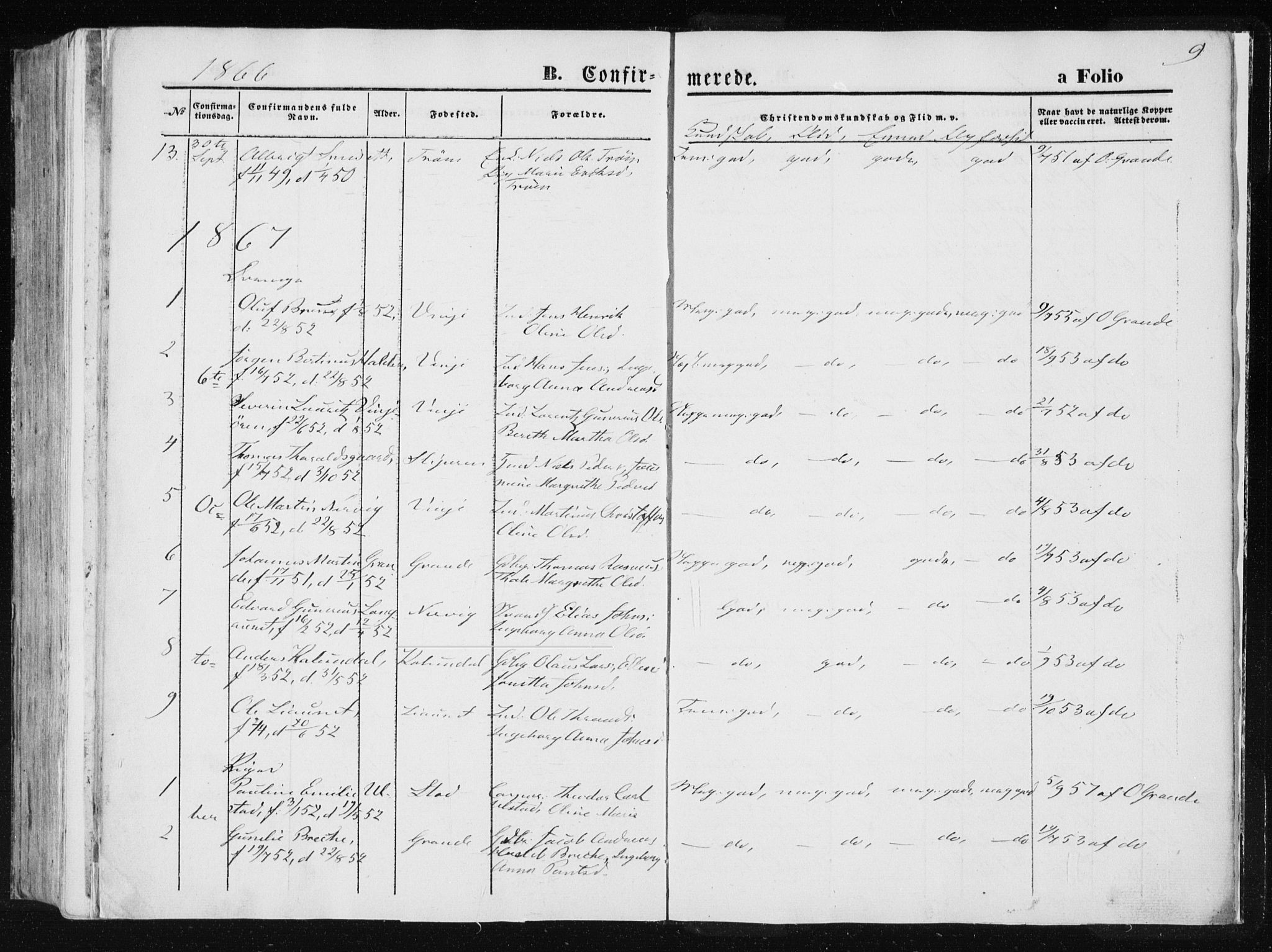Ministerialprotokoller, klokkerbøker og fødselsregistre - Nord-Trøndelag, SAT/A-1458/733/L0323: Parish register (official) no. 733A02, 1843-1870, p. 9