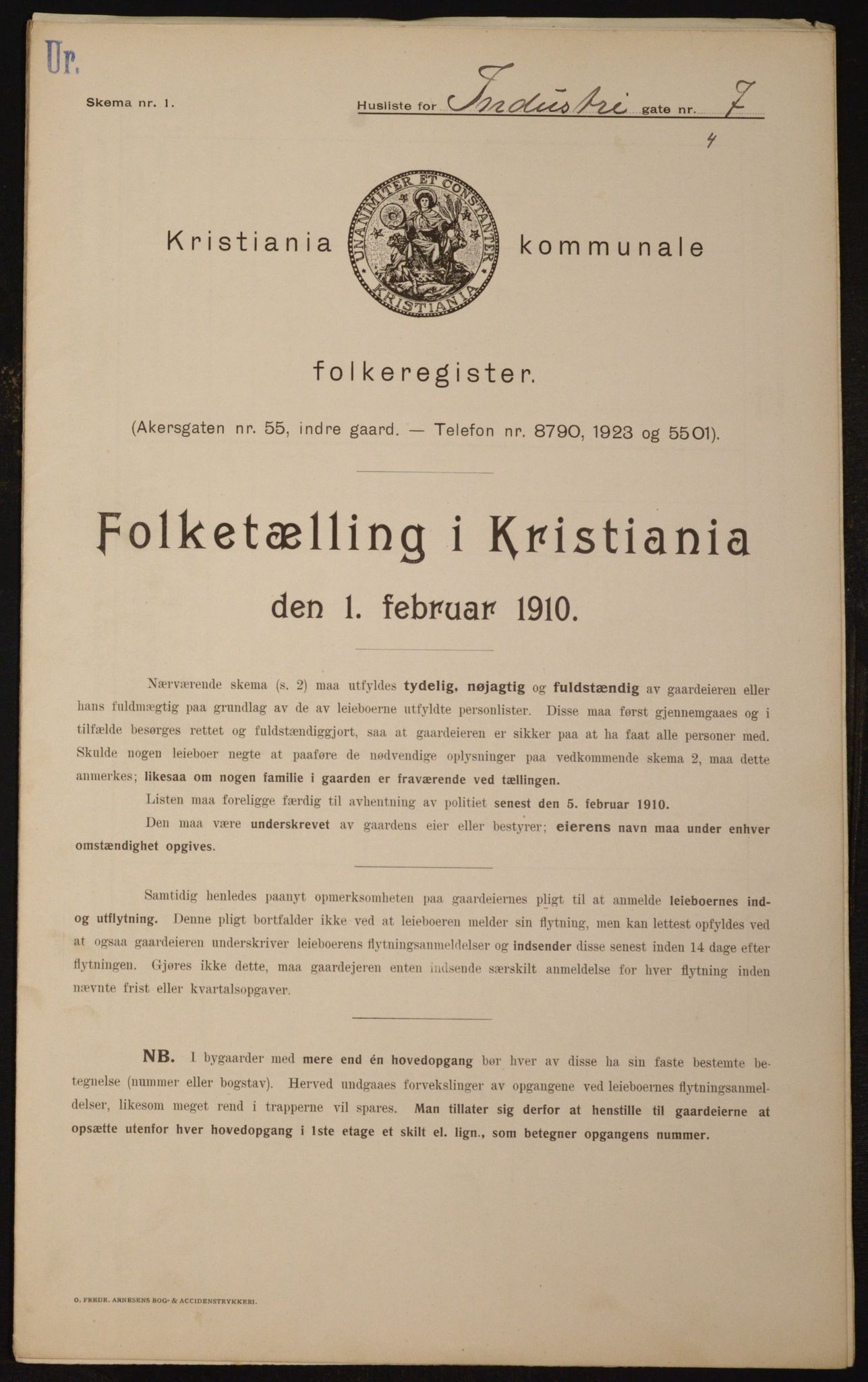 OBA, Municipal Census 1910 for Kristiania, 1910, p. 42272