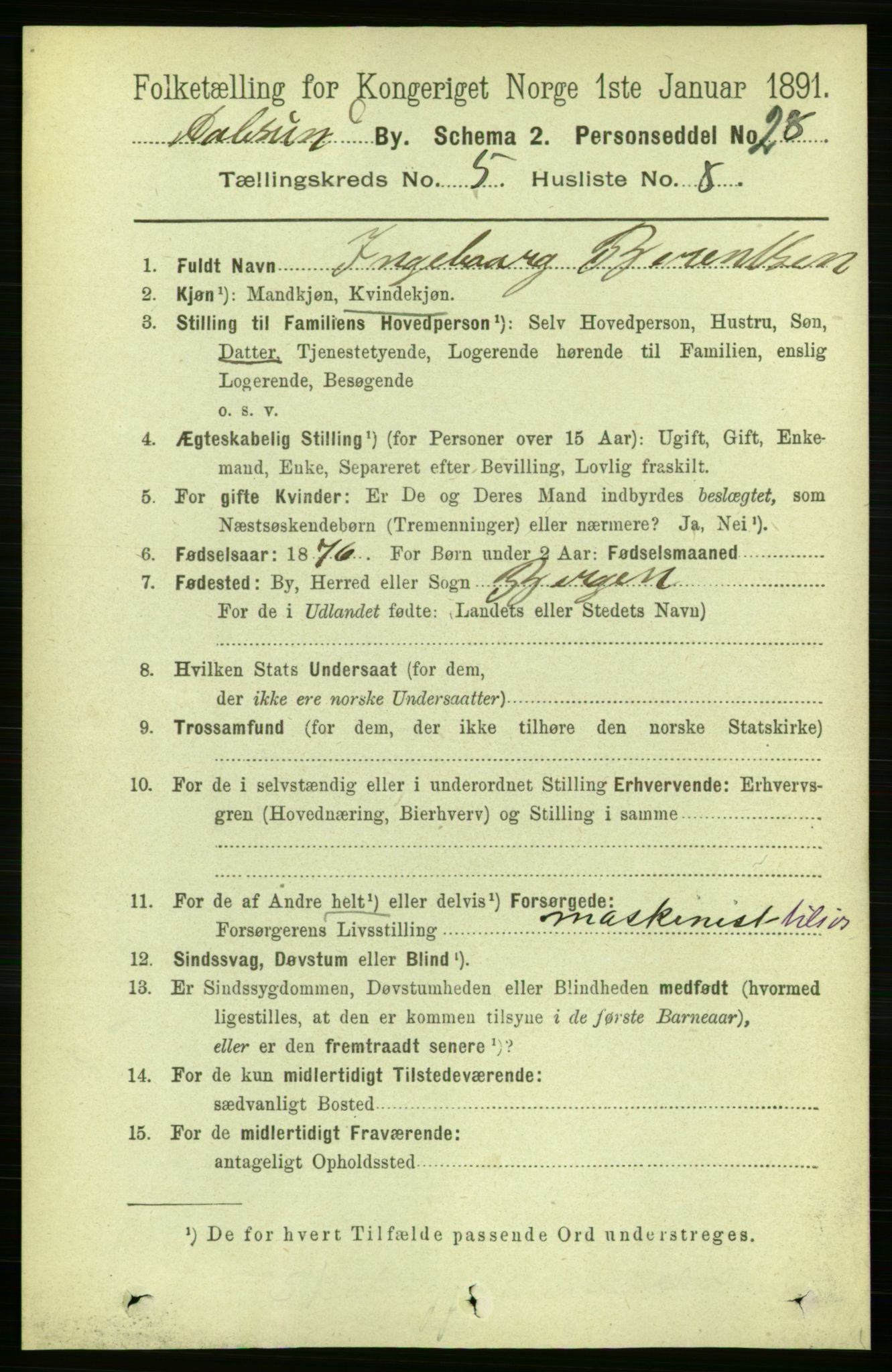 RA, 1891 census for 1501 Ålesund, 1891, p. 3717