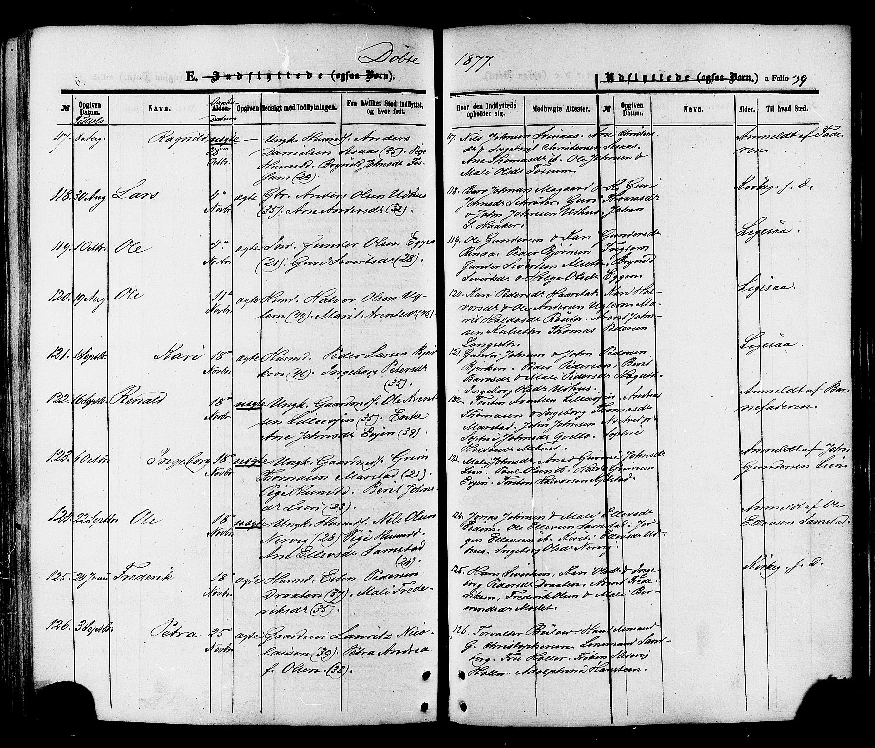 Ministerialprotokoller, klokkerbøker og fødselsregistre - Sør-Trøndelag, AV/SAT-A-1456/695/L1147: Parish register (official) no. 695A07, 1860-1877, p. 39