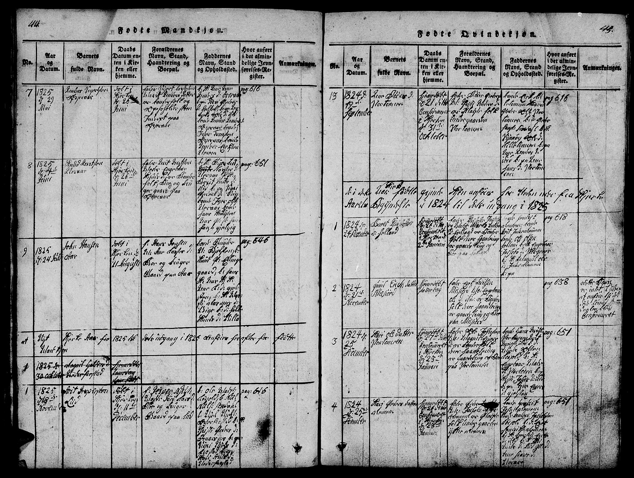 Ministerialprotokoller, klokkerbøker og fødselsregistre - Møre og Romsdal, AV/SAT-A-1454/539/L0535: Parish register (copy) no. 539C01, 1818-1842, p. 44-45