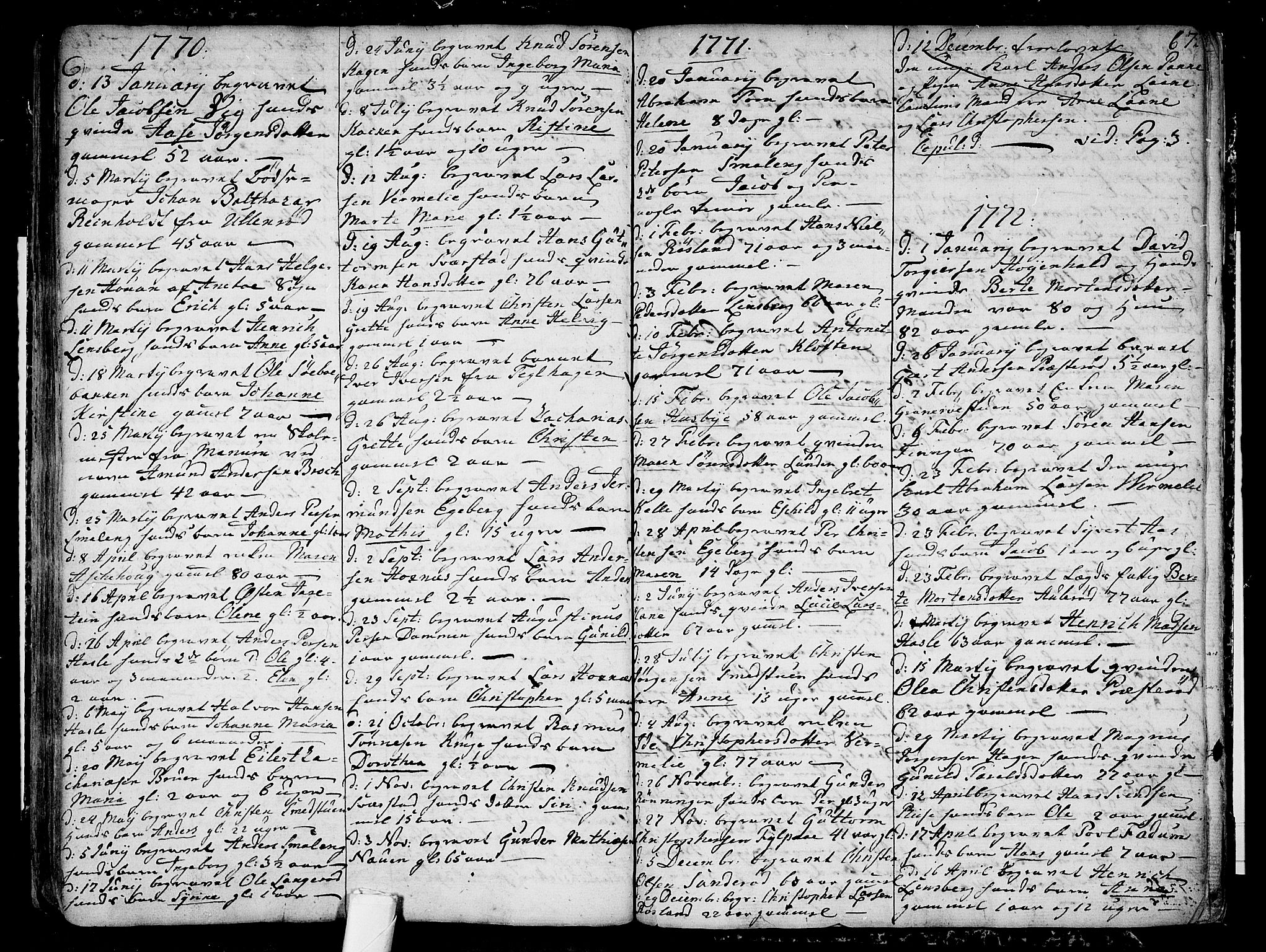 Sem kirkebøker, AV/SAKO-A-5/F/Fa/L0002: Parish register (official) no. I 2, 1764-1798, p. 67