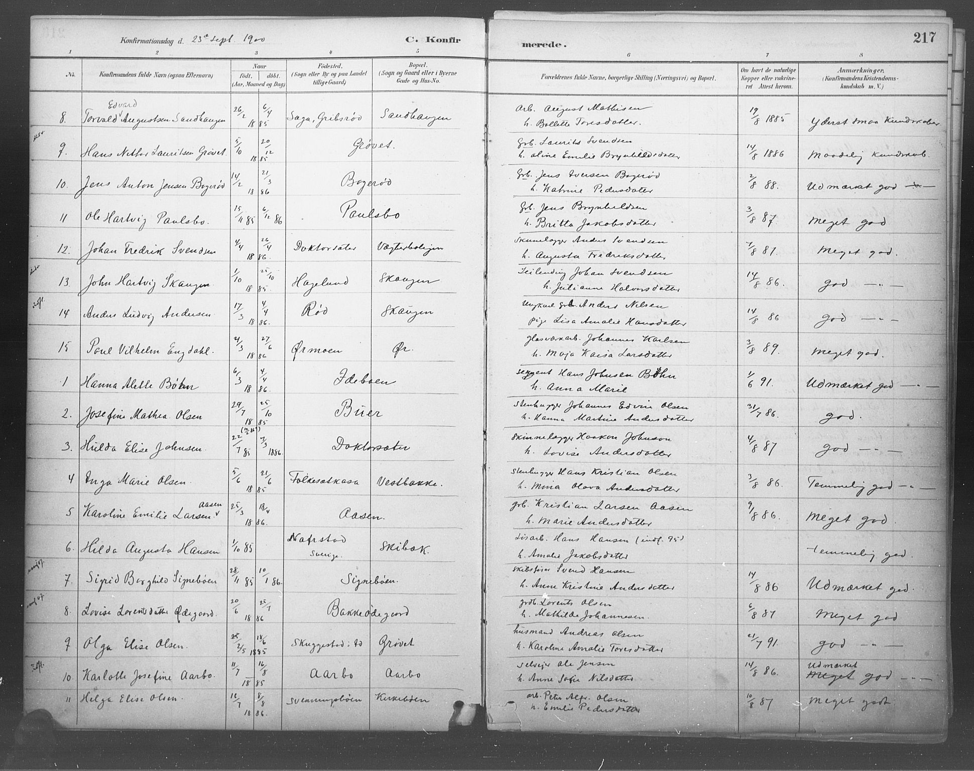 Idd prestekontor Kirkebøker, SAO/A-10911/F/Fb/L0002: Parish register (official) no. II 2, 1882-1923, p. 217