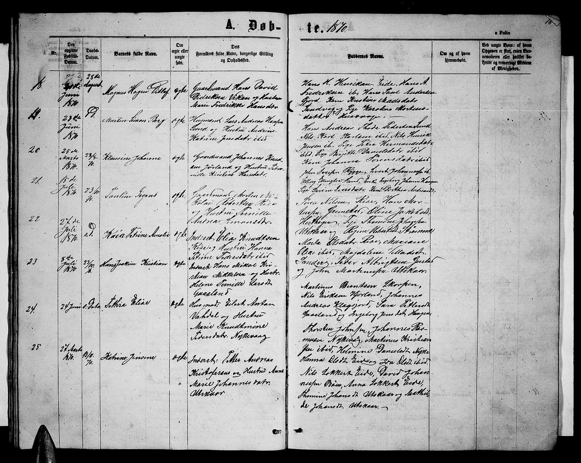 Ministerialprotokoller, klokkerbøker og fødselsregistre - Nordland, AV/SAT-A-1459/892/L1324: Parish register (copy) no. 892C01, 1865-1879, p. 16