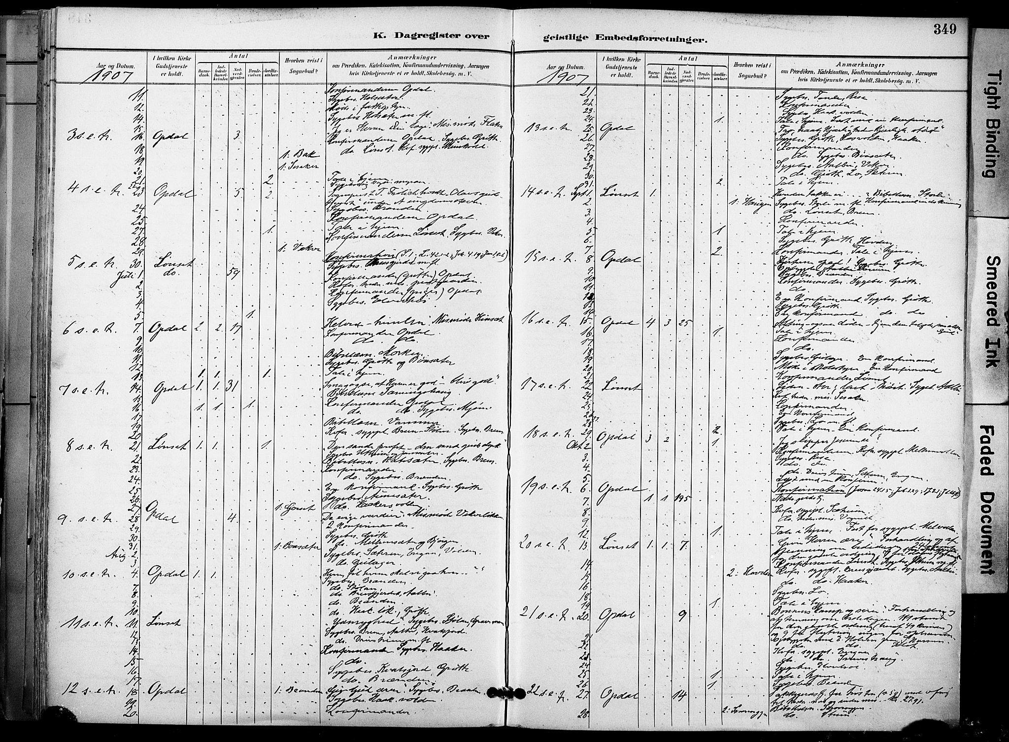 Ministerialprotokoller, klokkerbøker og fødselsregistre - Sør-Trøndelag, SAT/A-1456/678/L0902: Parish register (official) no. 678A11, 1895-1911, p. 349