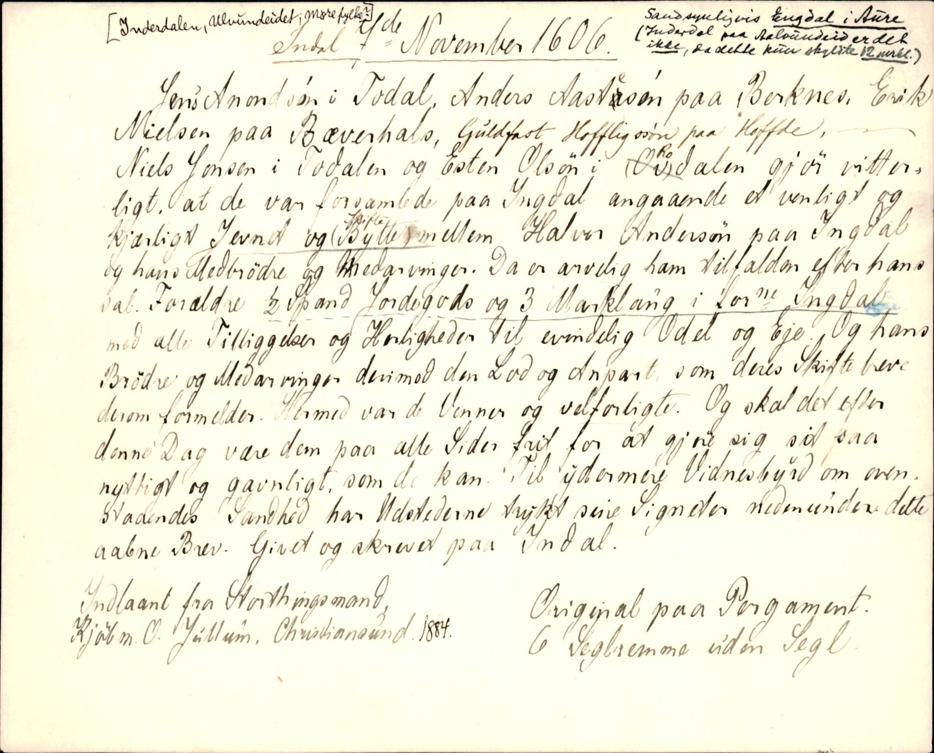 Riksarkivets diplomsamling, AV/RA-EA-5965/F35/F35d/L0002: Innlånte diplomer, seddelregister, 1592-1620, p. 461