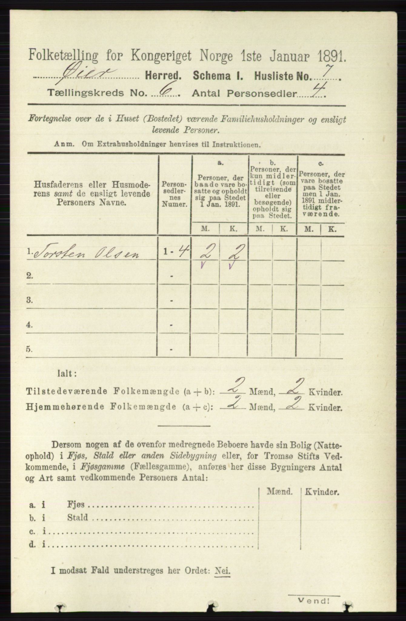 RA, 1891 census for 0521 Øyer, 1891, p. 1937