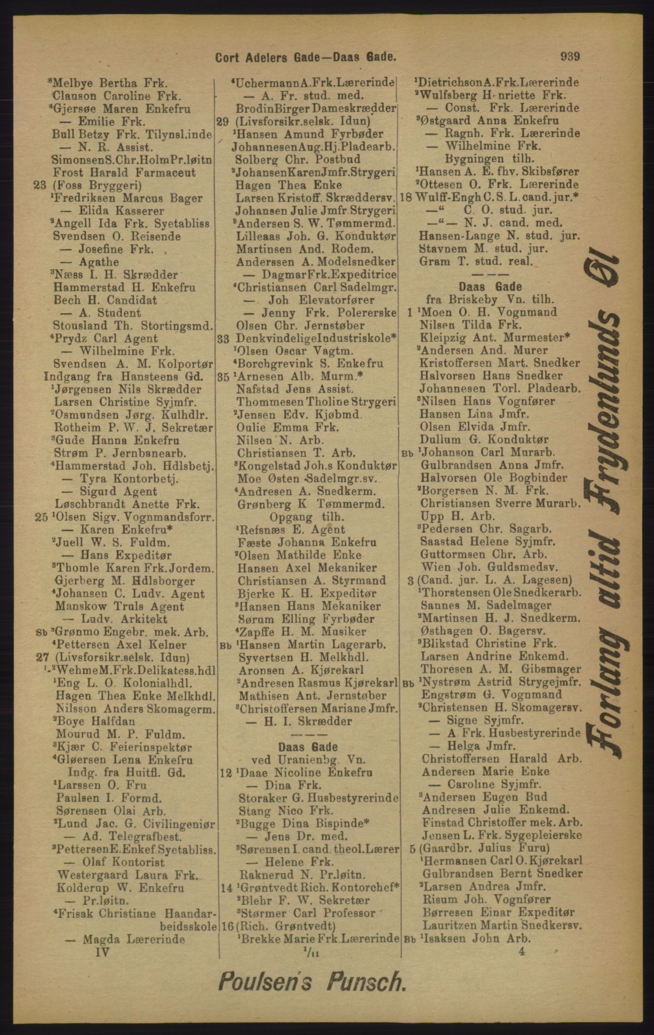 Kristiania/Oslo adressebok, PUBL/-, 1905, p. 939