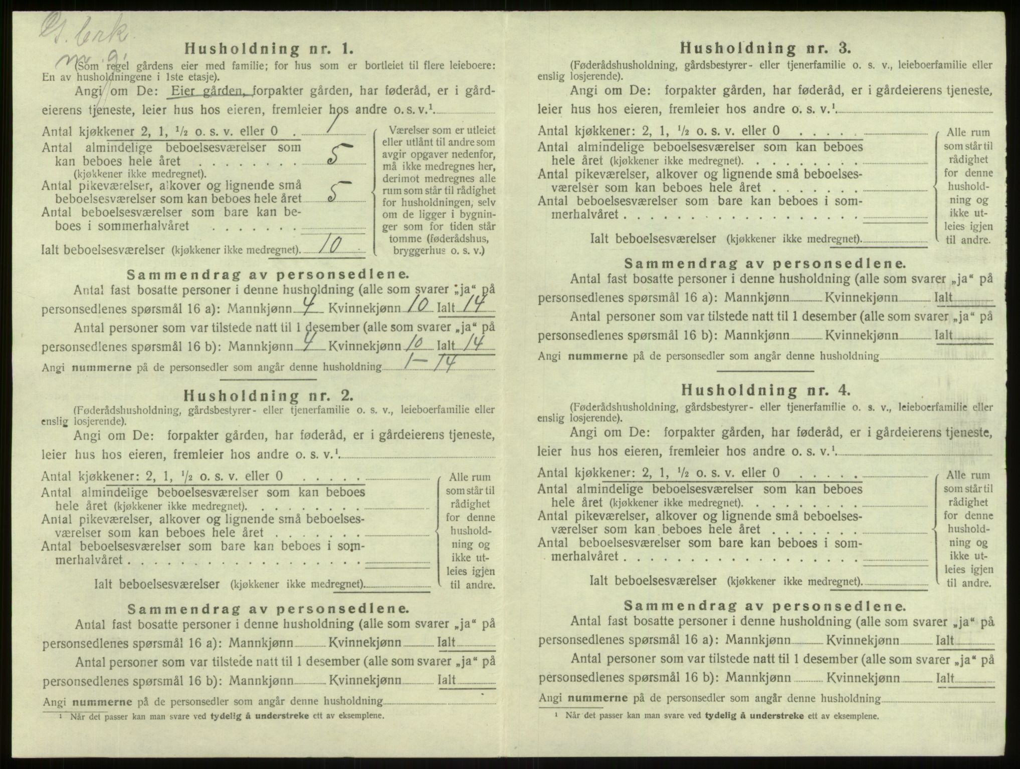 SAB, 1920 census for Lærdal, 1920, p. 770