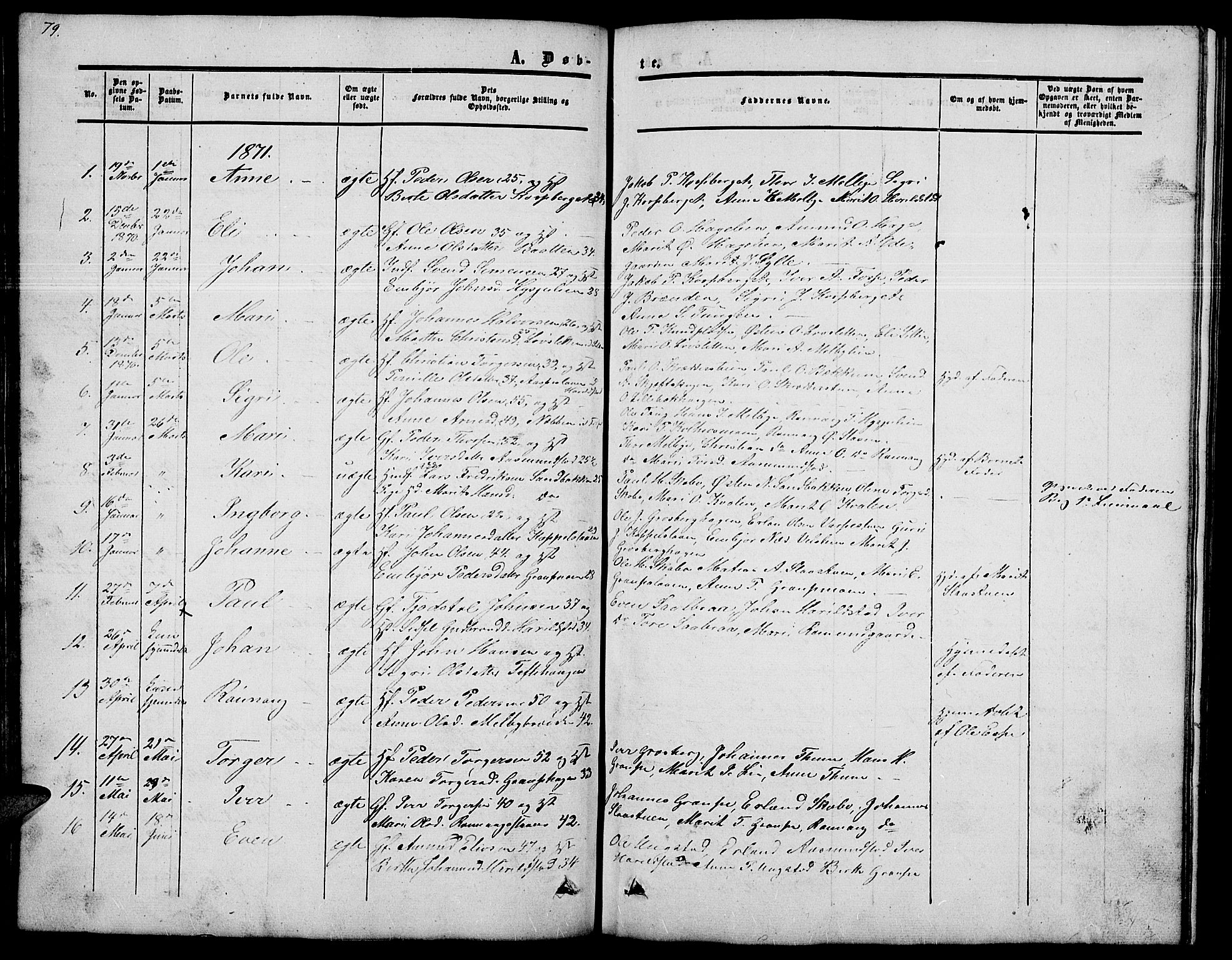 Nord-Fron prestekontor, SAH/PREST-080/H/Ha/Hab/L0002: Parish register (copy) no. 2, 1851-1883, p. 79