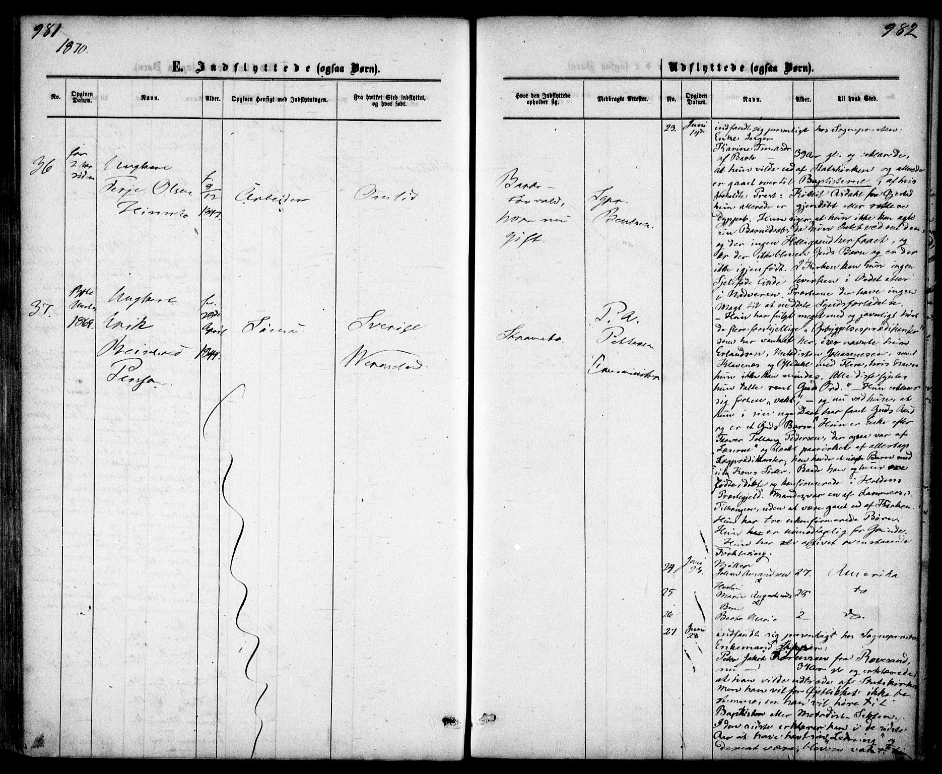 Tromøy sokneprestkontor, AV/SAK-1111-0041/F/Fa/L0008: Parish register (official) no. A 8, 1870-1877, p. 981-982