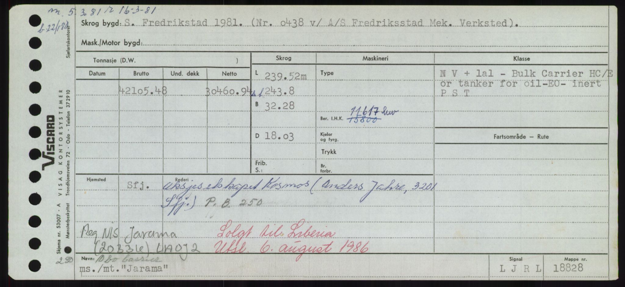 Sjøfartsdirektoratet med forløpere, Skipsmålingen, RA/S-1627/H/Hd/L0019: Fartøy, J, p. 205