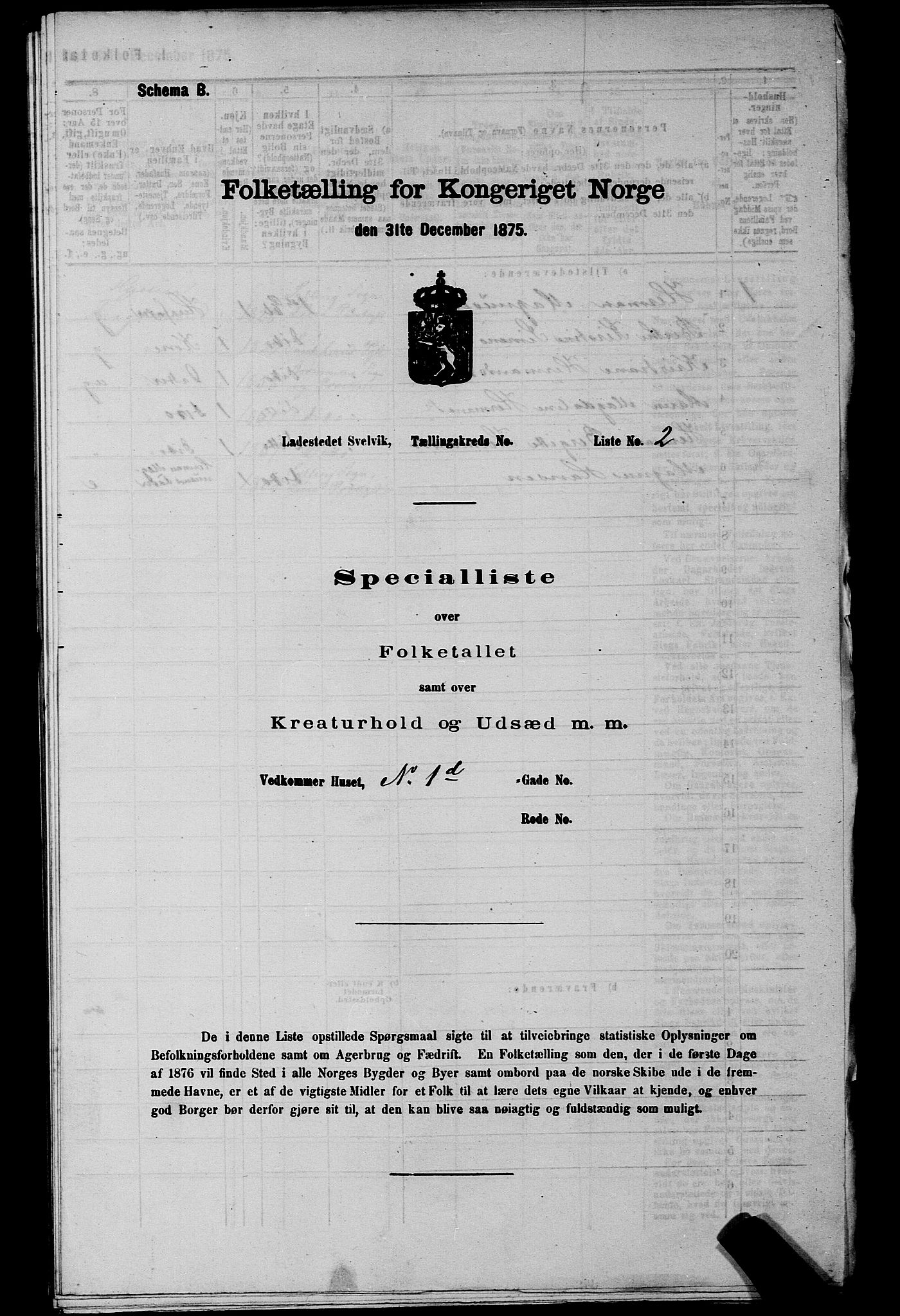 SAKO, 1875 census for 0701B Strømm/Svelvik, 1875, p. 10