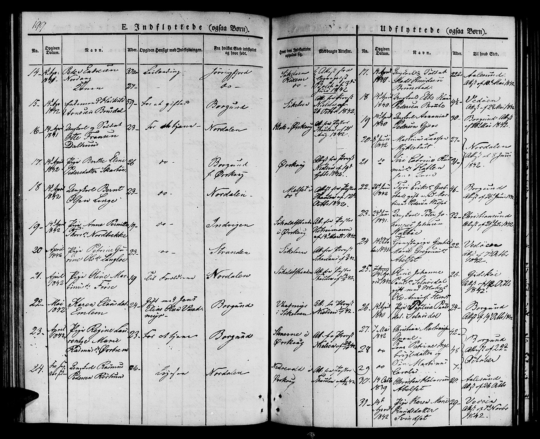 Ministerialprotokoller, klokkerbøker og fødselsregistre - Møre og Romsdal, AV/SAT-A-1454/522/L0311: Parish register (official) no. 522A06, 1832-1842, p. 199