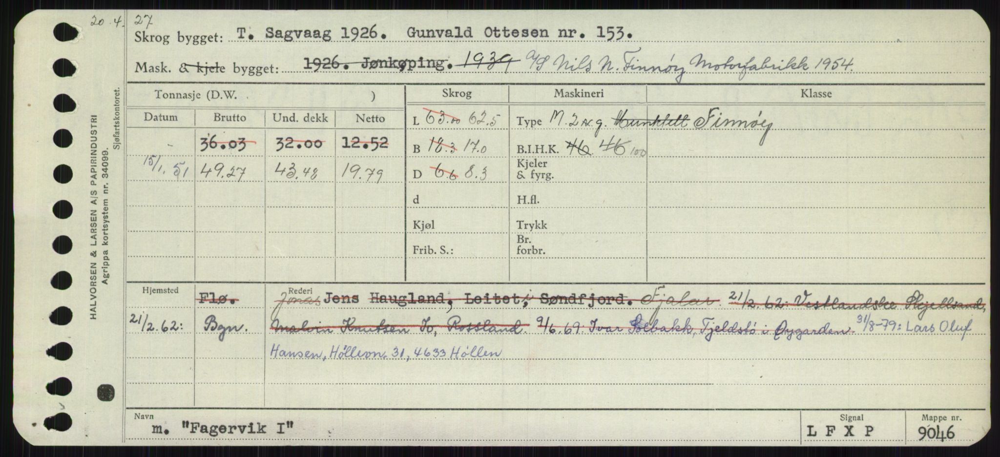 Sjøfartsdirektoratet med forløpere, Skipsmålingen, RA/S-1627/H/Ha/L0002/0001: Fartøy, Eik-Hill / Fartøy, Eik-F, p. 263