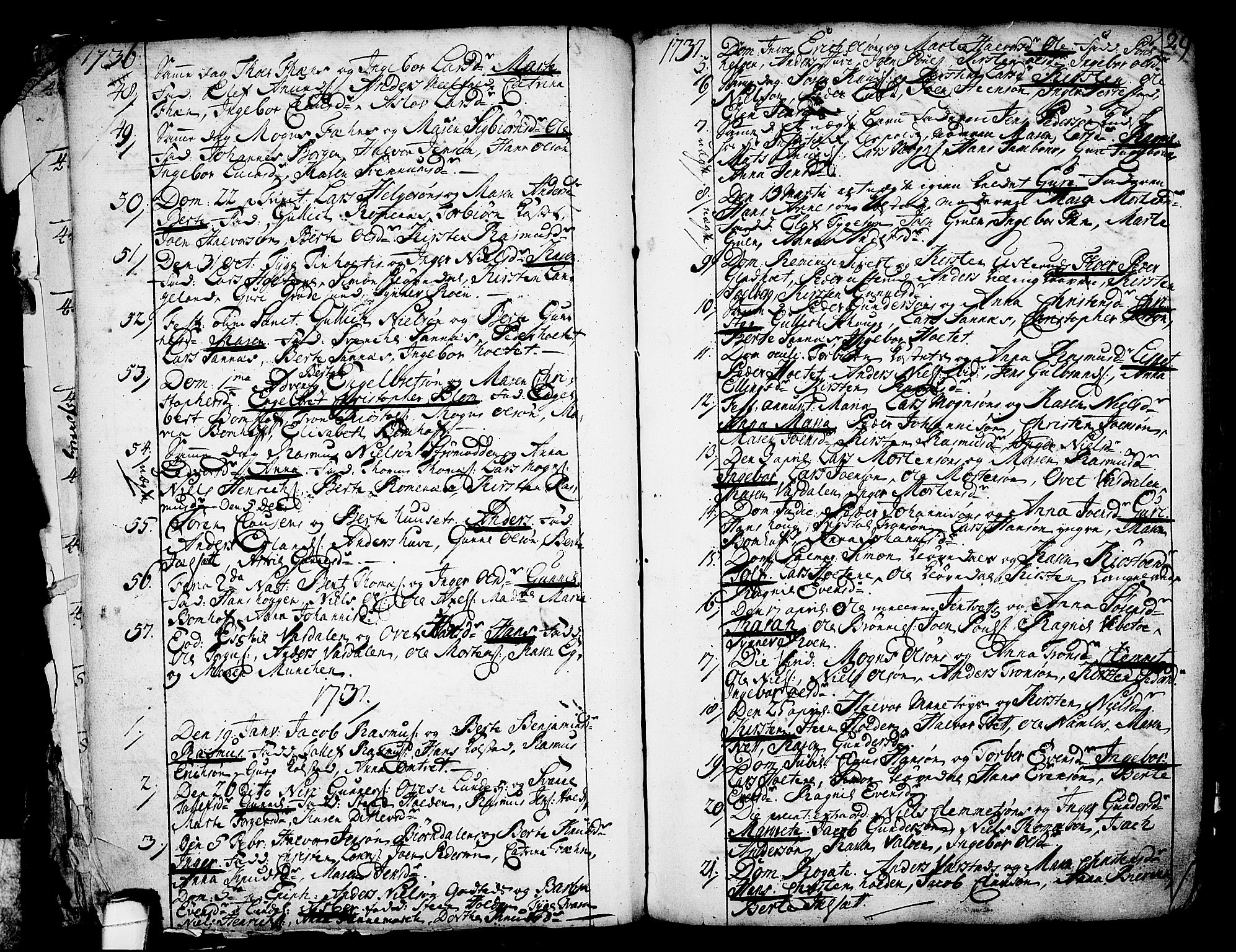 Holla kirkebøker, SAKO/A-272/F/Fa/L0001: Parish register (official) no. 1, 1717-1779, p. 29