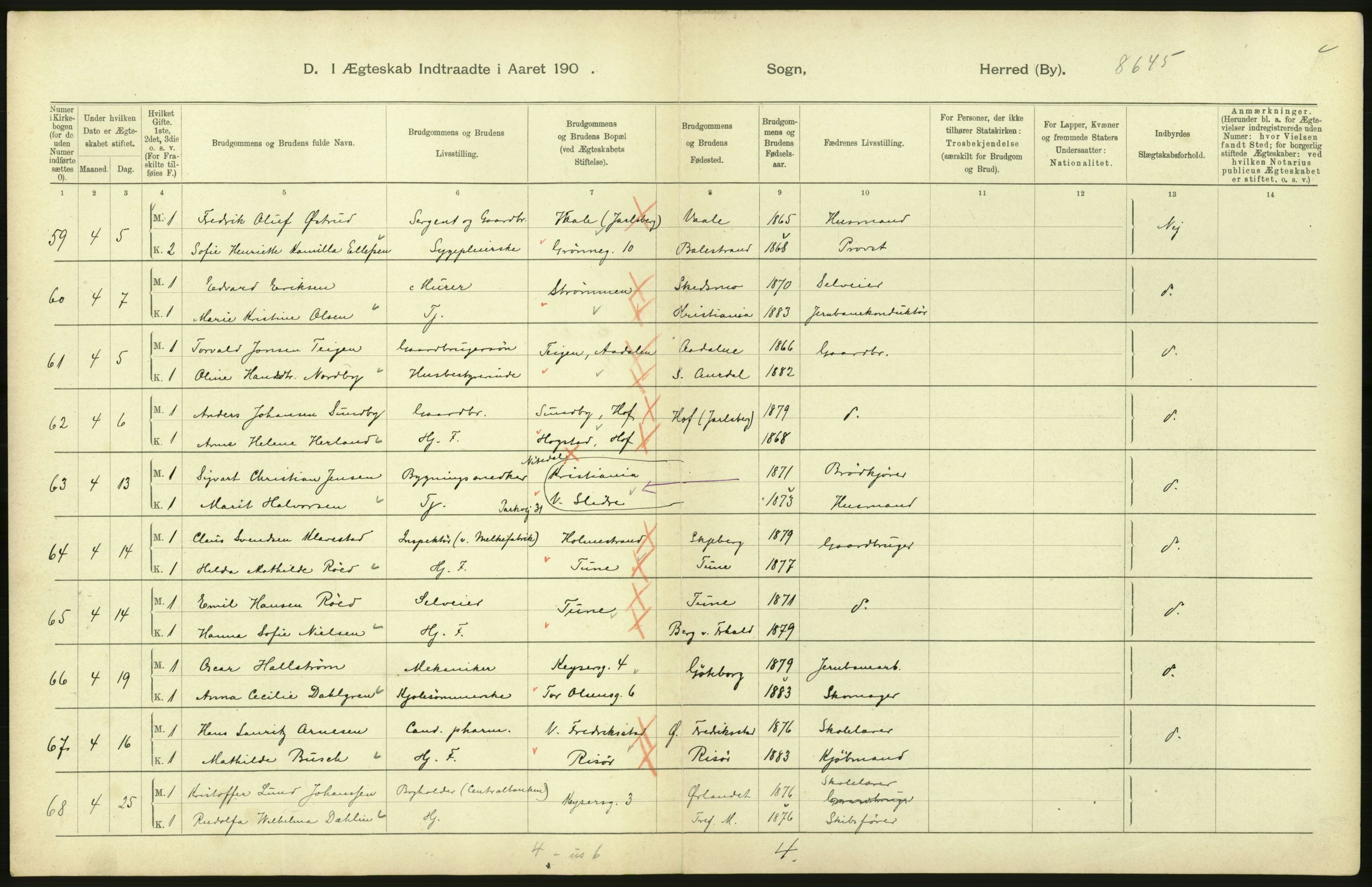 Statistisk sentralbyrå, Sosiodemografiske emner, Befolkning, AV/RA-S-2228/D/Df/Dfa/Dfaa/L0004: Kristiania: Gifte, døde, 1903, p. 606