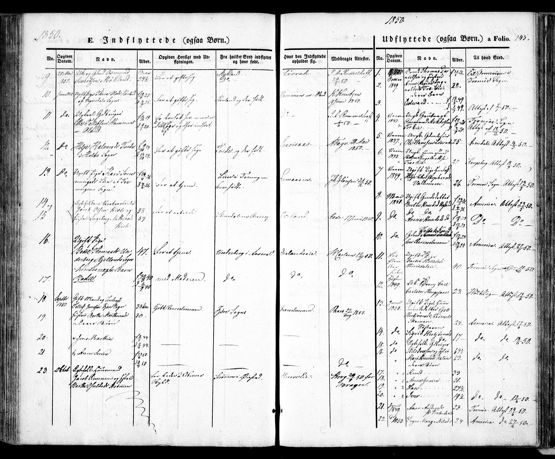Froland sokneprestkontor, SAK/1111-0013/F/Fa/L0002: Parish register (official) no. A 2, 1845-1863, p. 245