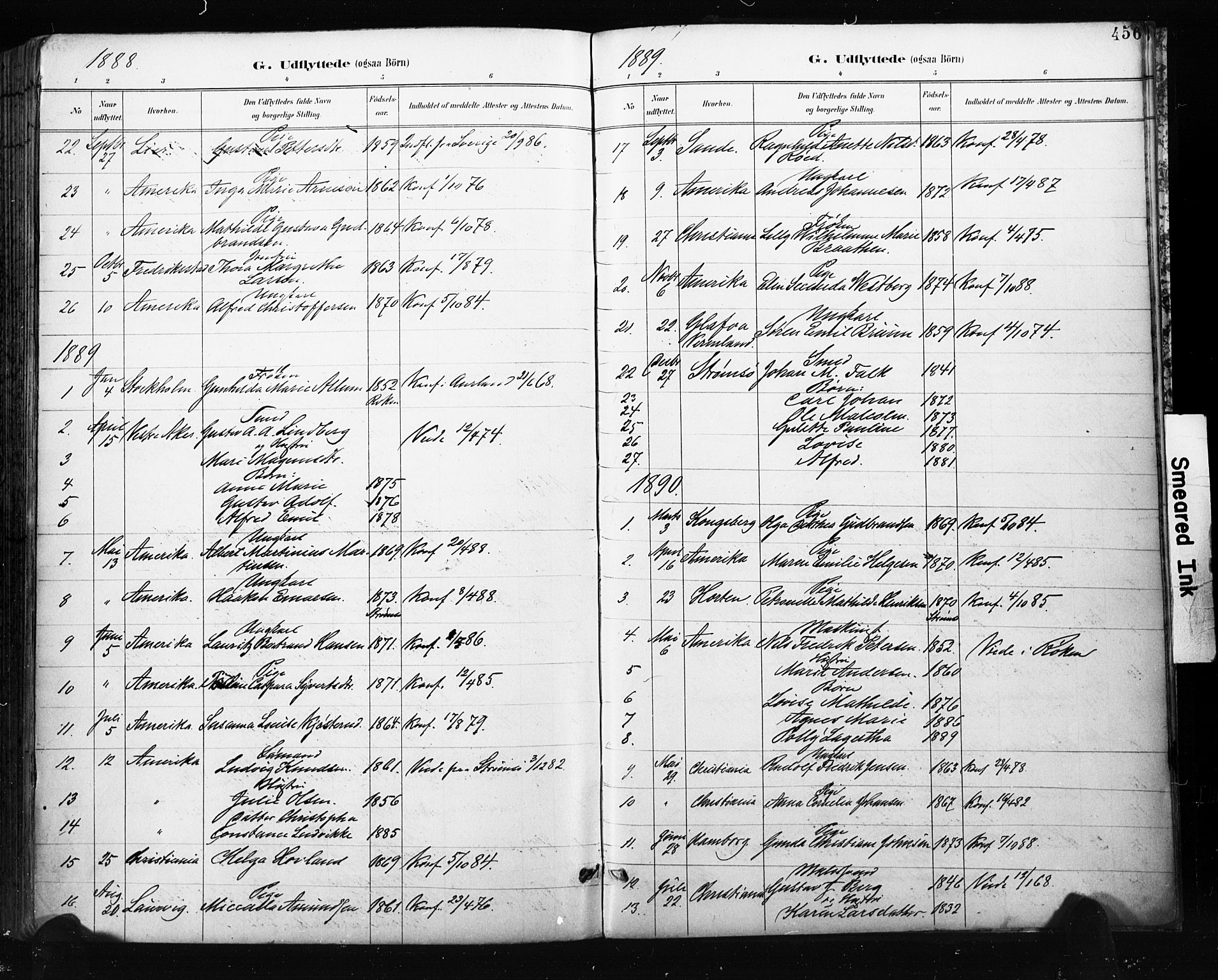 Bragernes kirkebøker, SAKO/A-6/F/Fb/L0007: Parish register (official) no. II 7, 1885-1893, p. 456